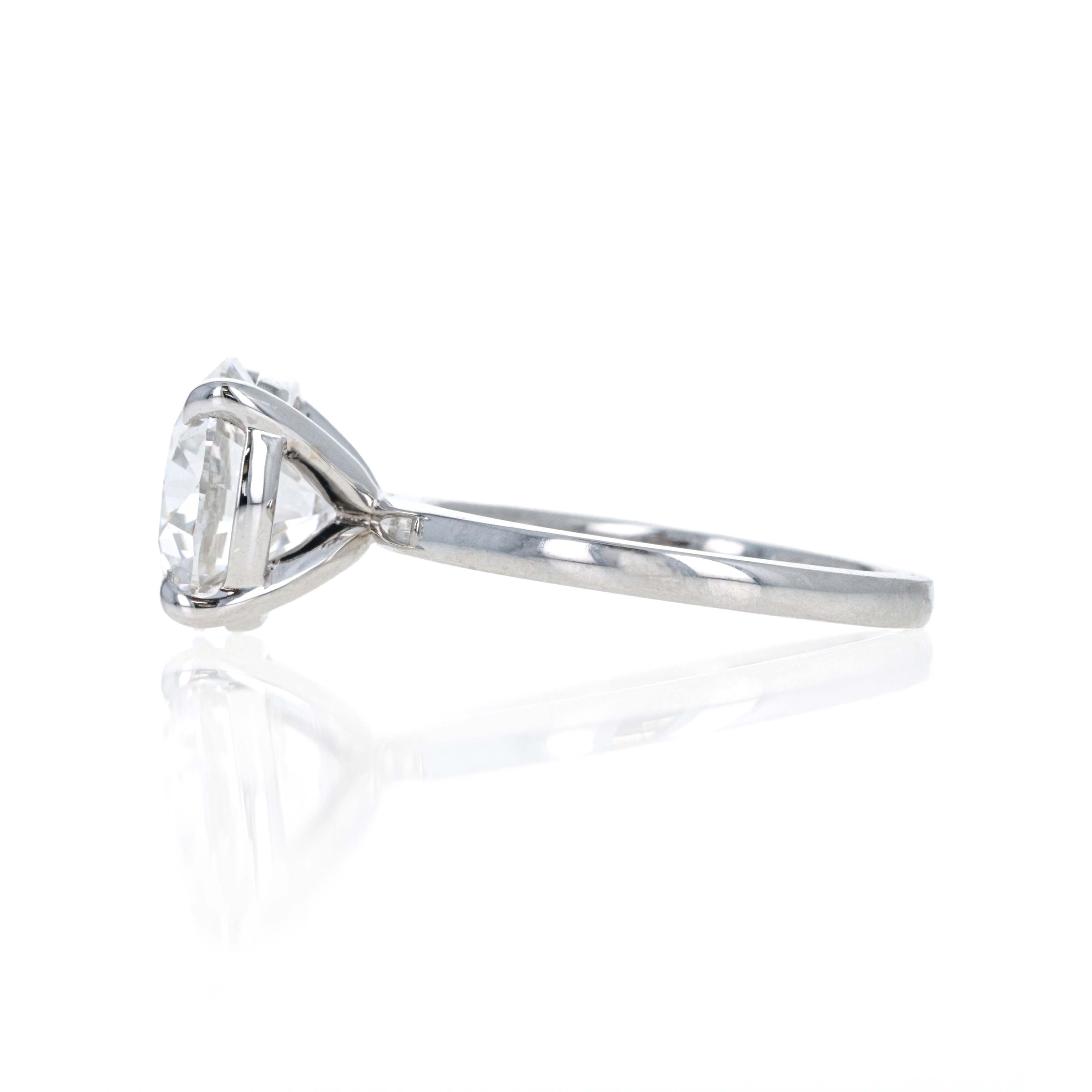 Lab Grown 4 Carat Round Diamond Solitaire Engagement Ring 14K White Gold - Queen May