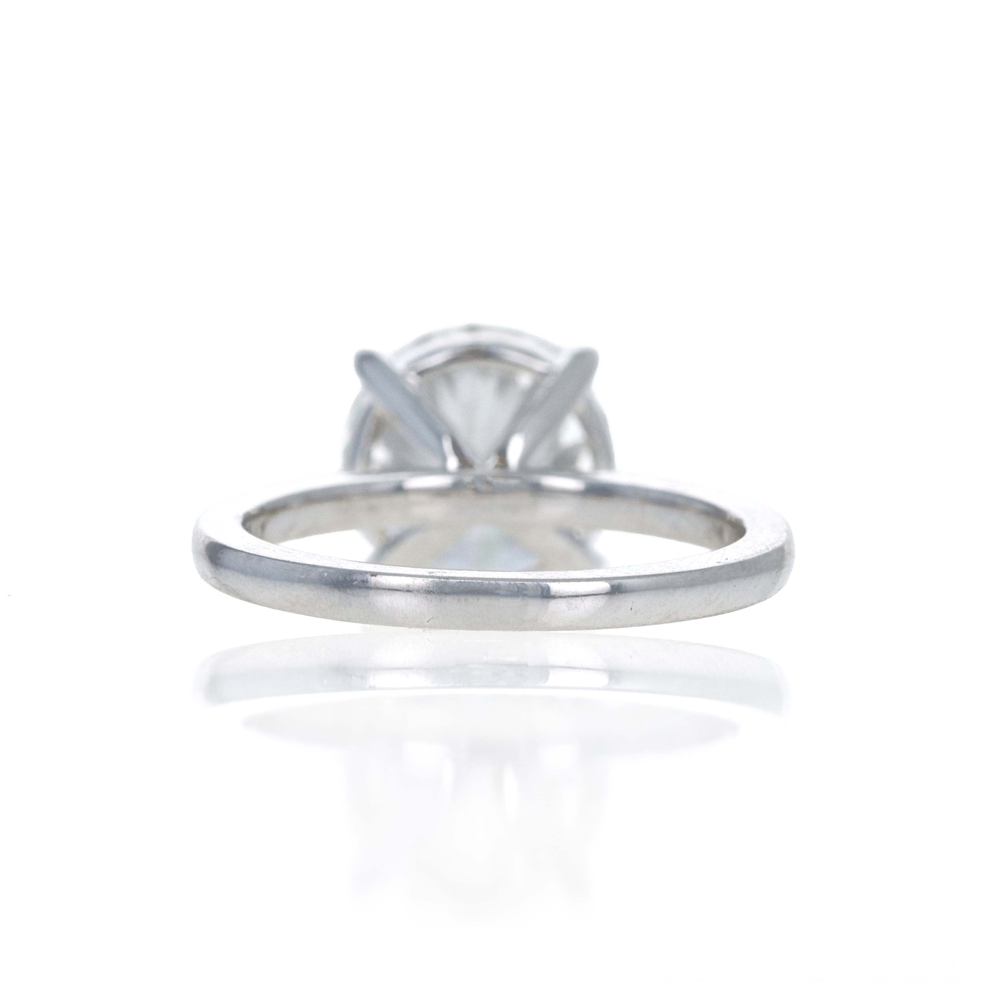 Lab Grown 4 Carat Round Diamond Solitaire Engagement Ring 14K White Gold - Queen May