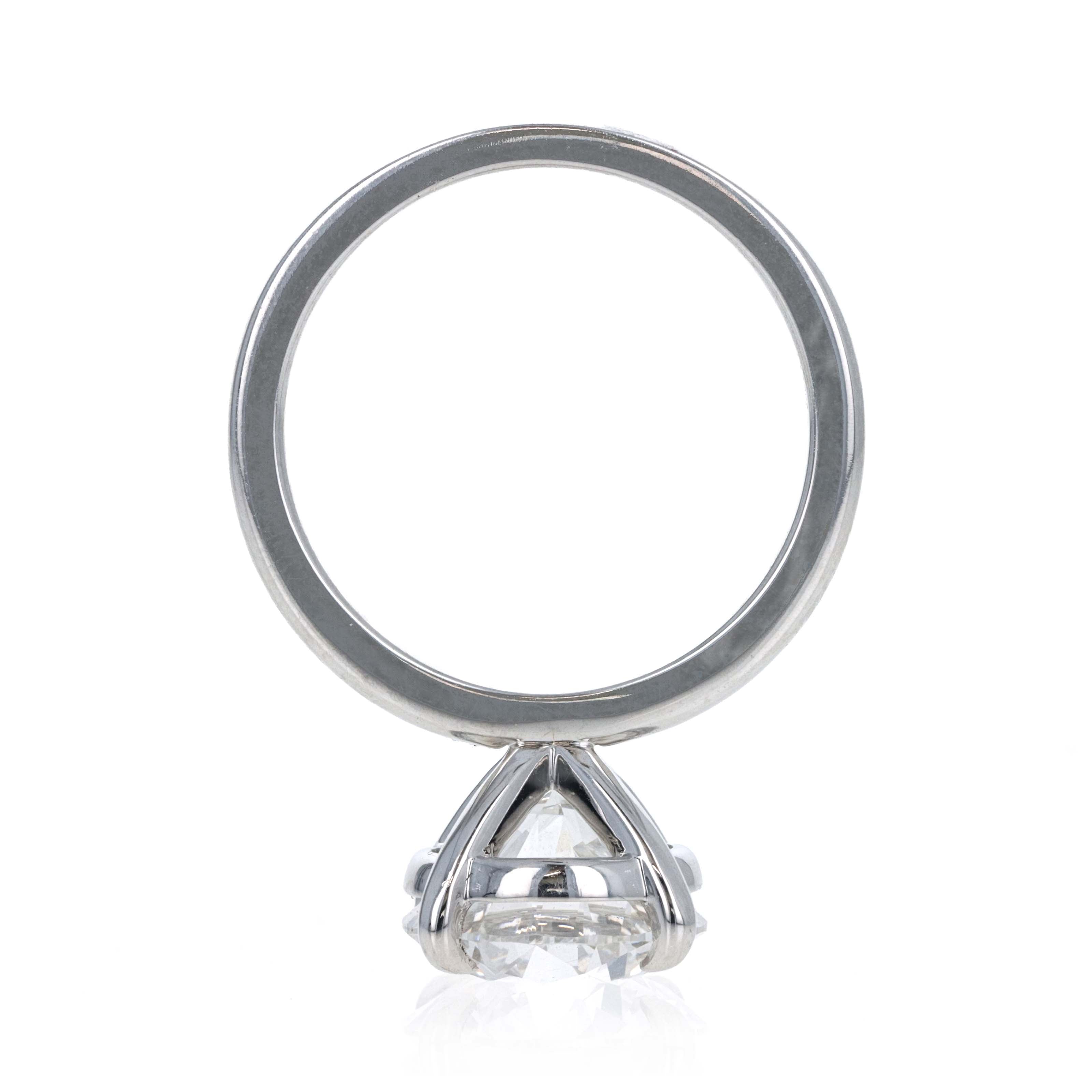 Lab Grown 4 Carat Round Diamond Solitaire Engagement Ring 14K White Gold - Queen May