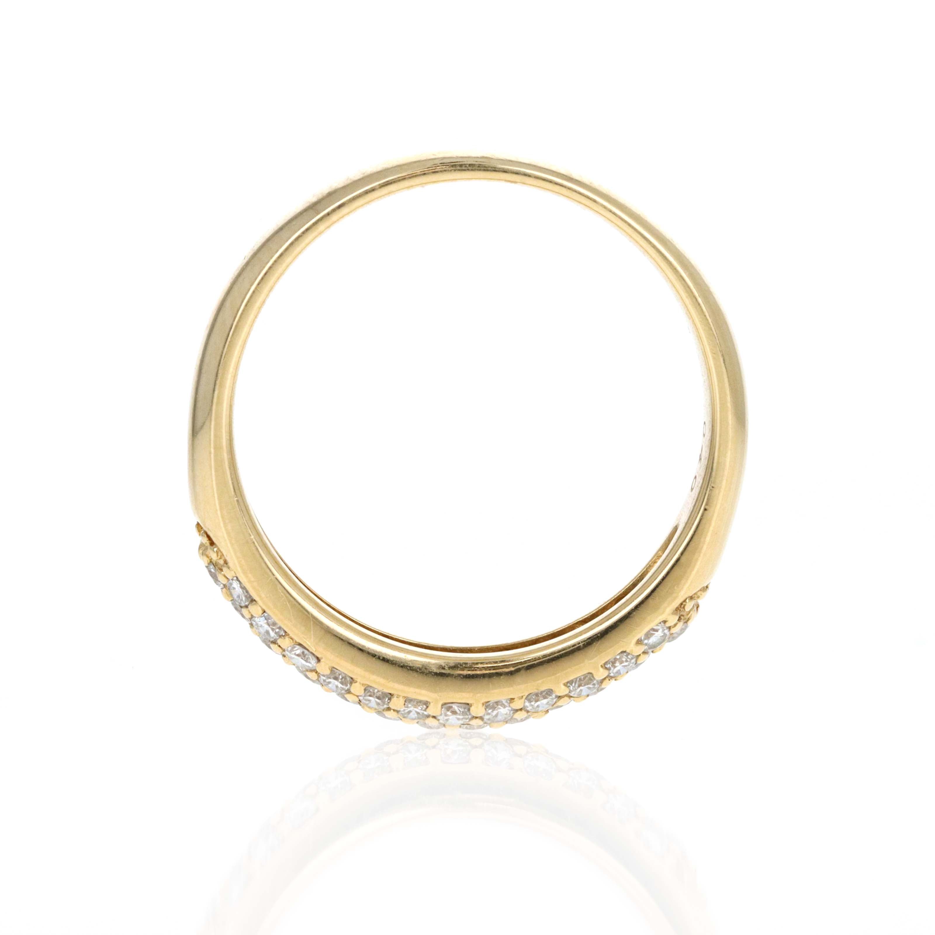 Ponte Vecchio 18K Yellow Gold 0.40 Carat Round Brilliant Diamond Pavé Ring - Queen May