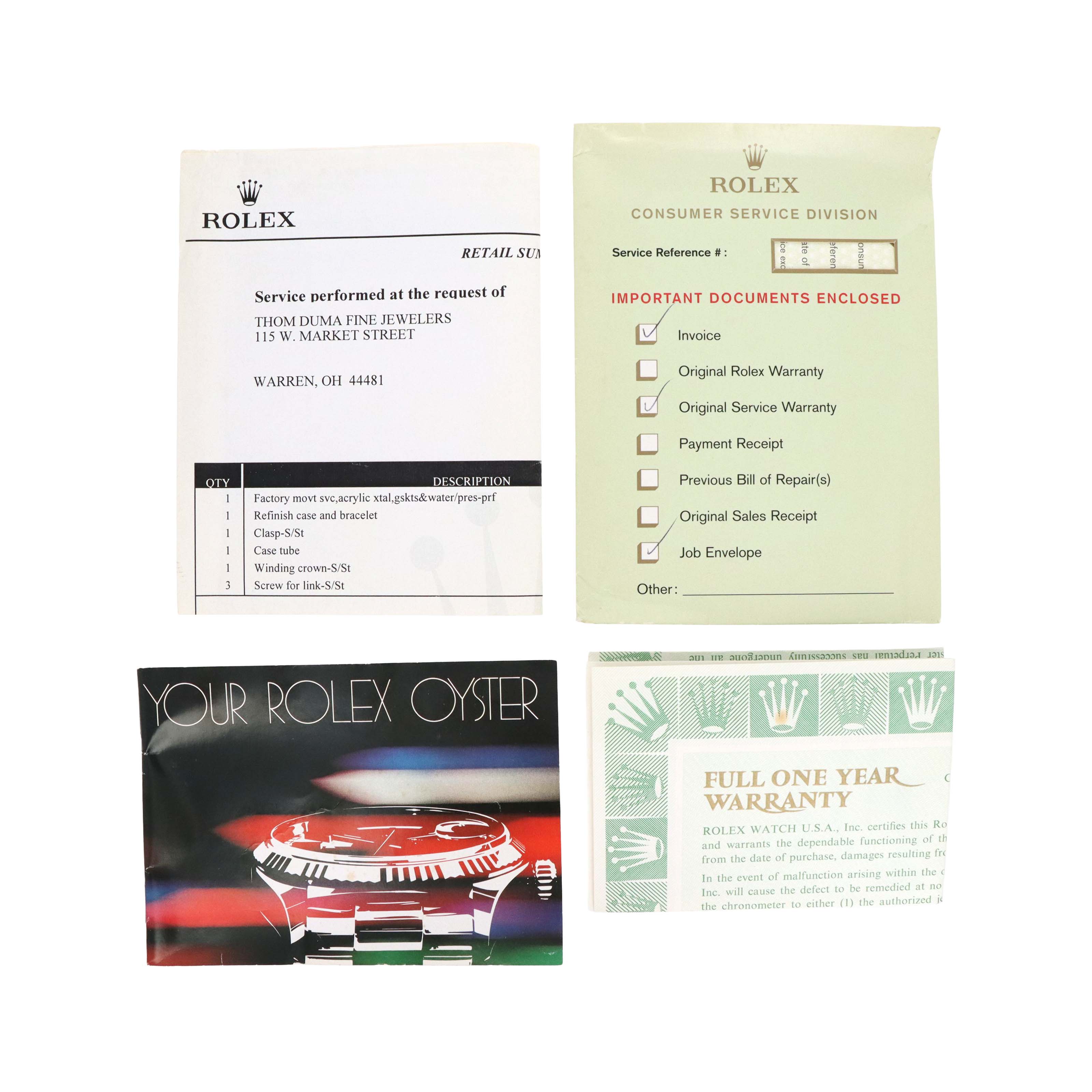 Rolex Oyster Perpetual Date 34MM Model 15000 Silver Stick Dial With Box & Papers - Queen May