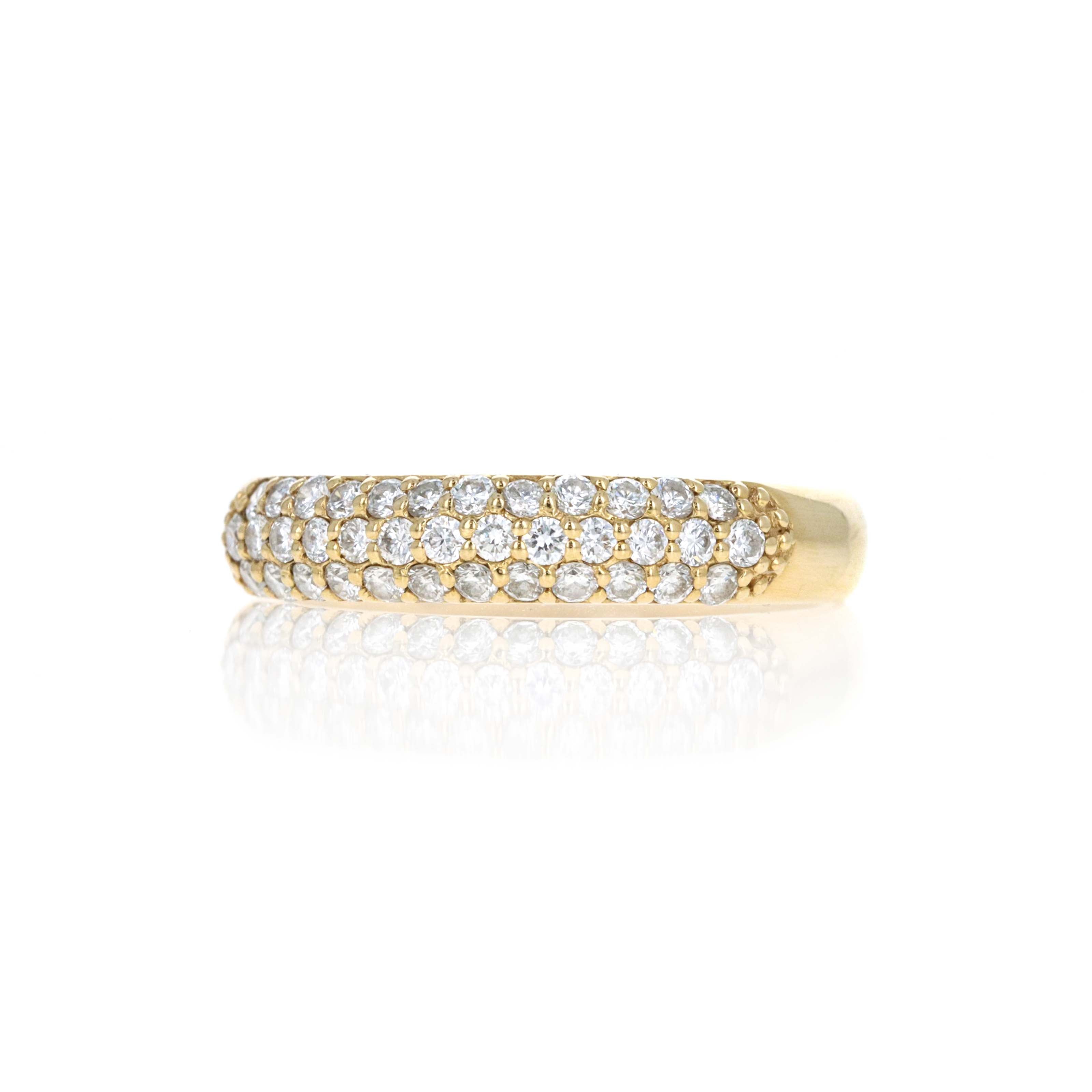 Ponte Vecchio 18K Yellow Gold 0.40 Carat Round Brilliant Diamond Pavé Ring - Queen May