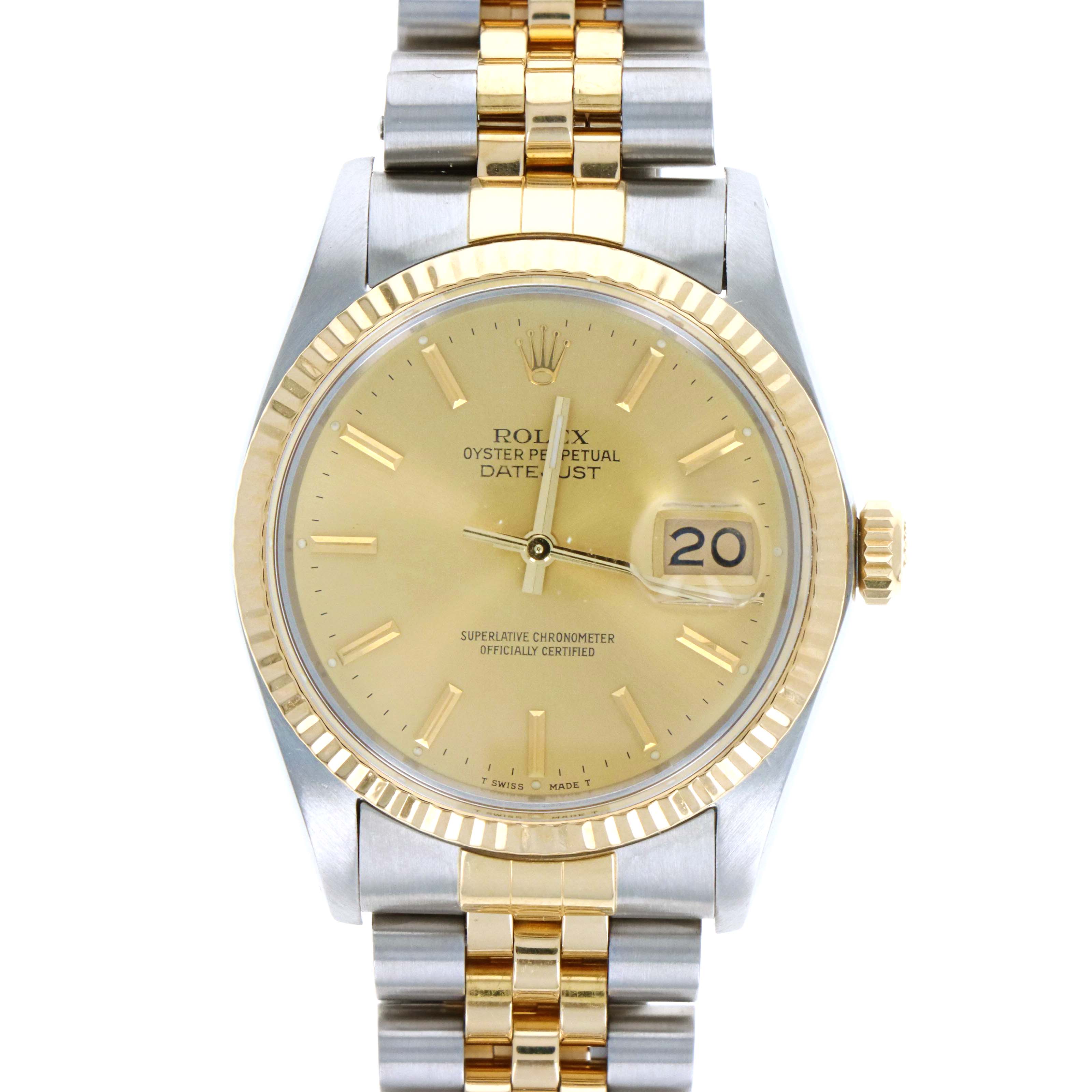 Rolex Datejust 36MM Two Tone Model 16013 Champagne Dial CPO Rolex 2026 - Queen May
