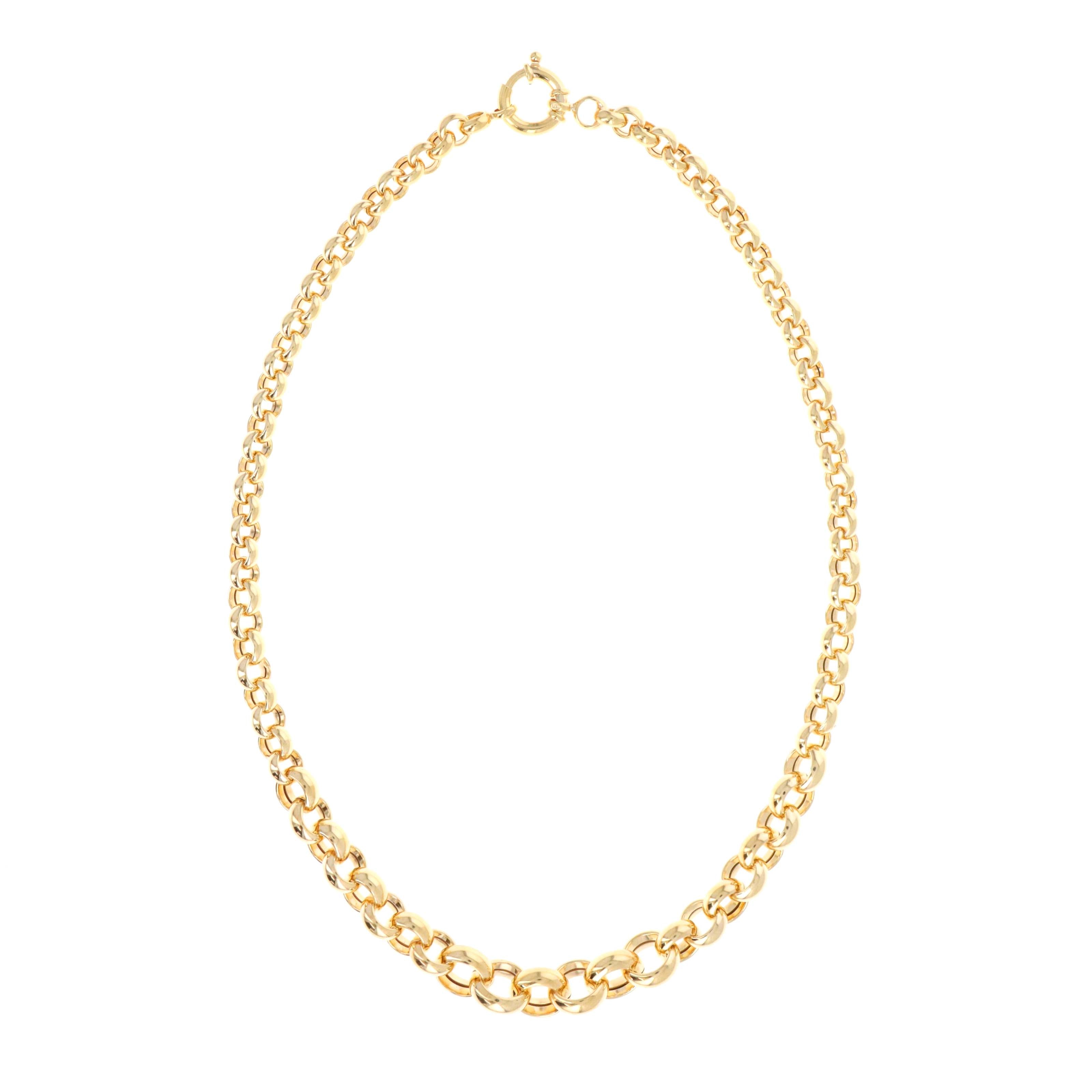 14K Yellow Gold Graduated Rolo Chain Necklace - Queen May