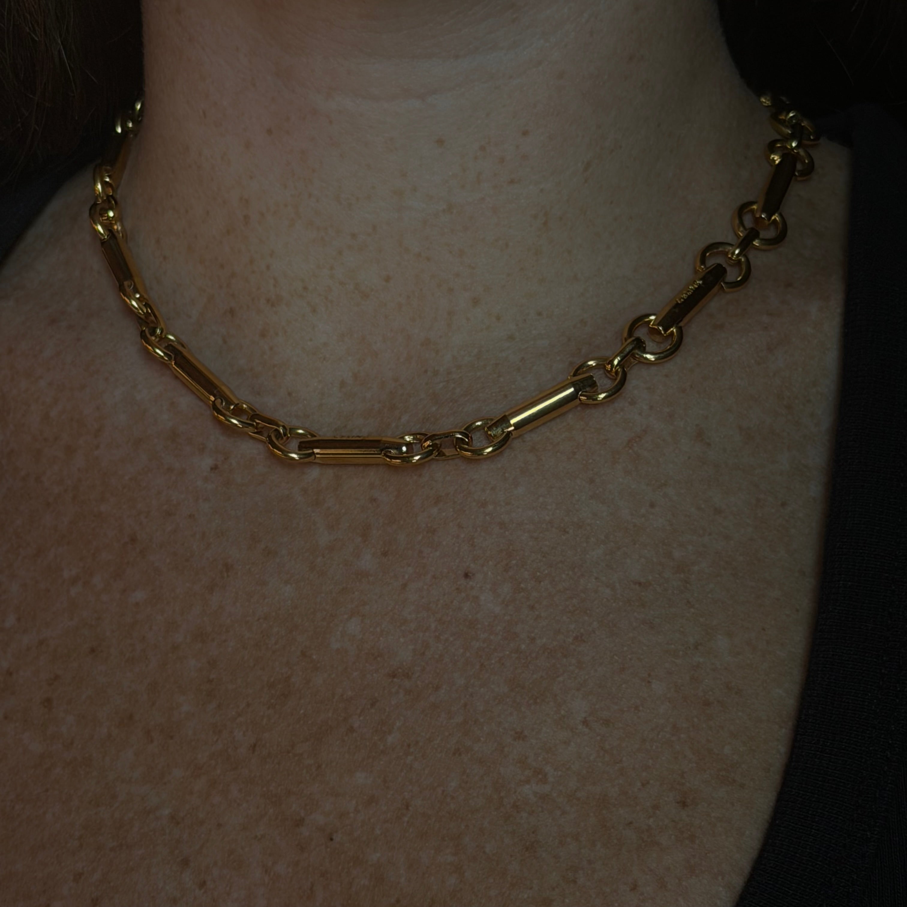 Vintage Celine Horsebit Gold Plated Necklace