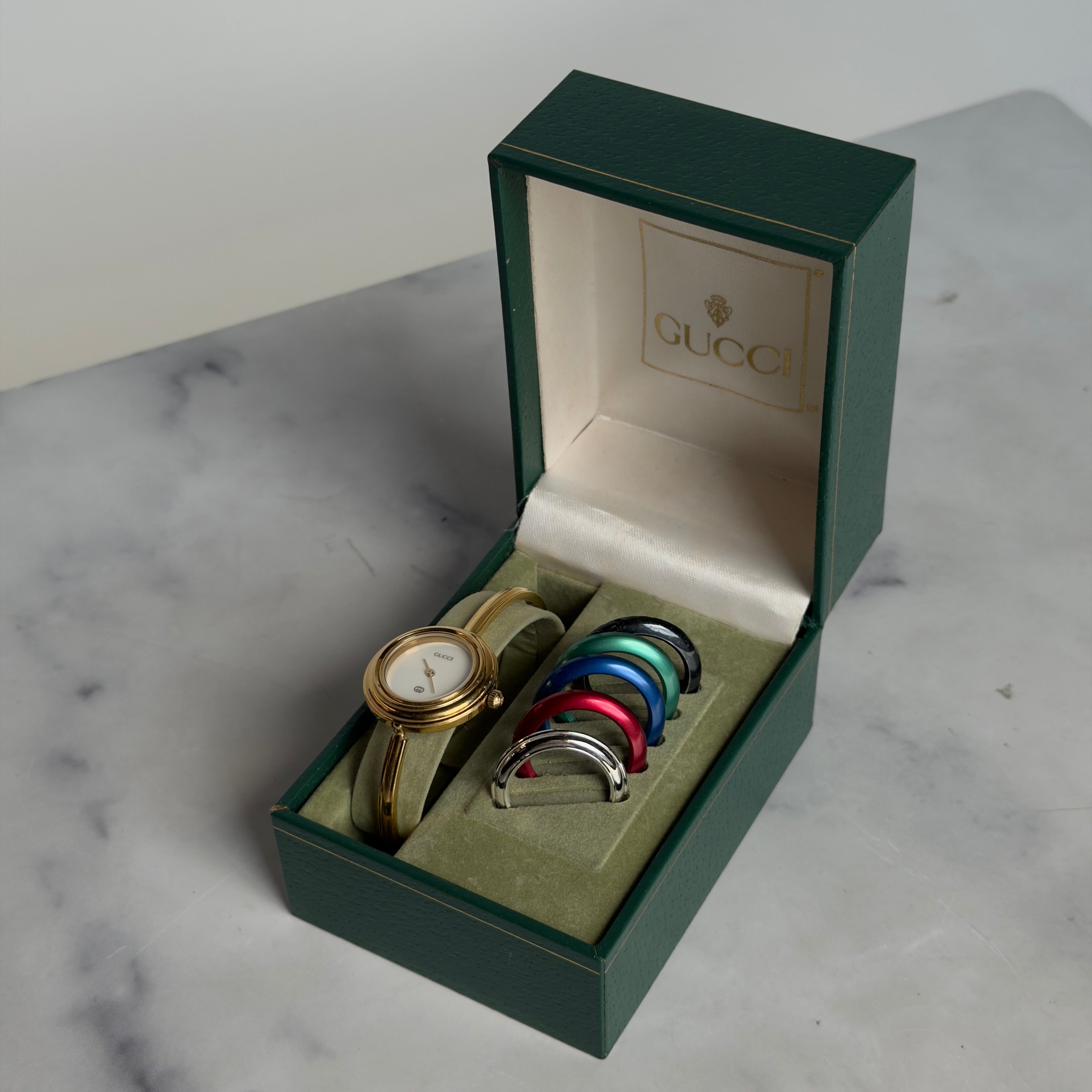 Vintage Gucci Interchangeable Metal Bezel Watch