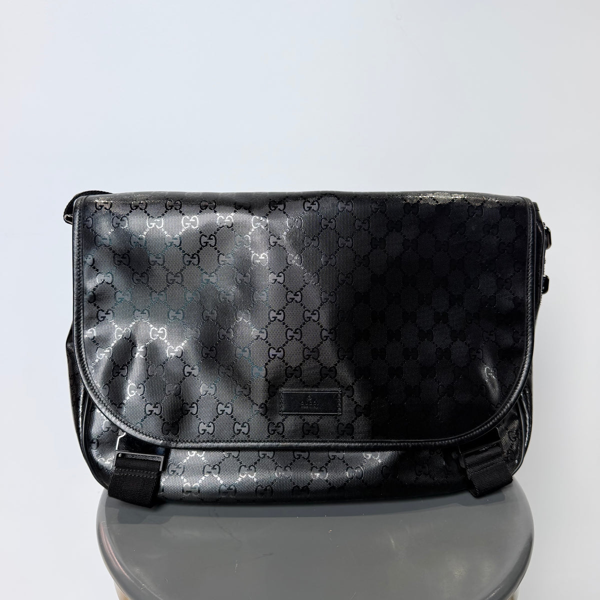 Gucci Black Imprime Messenger Bag - Queen May