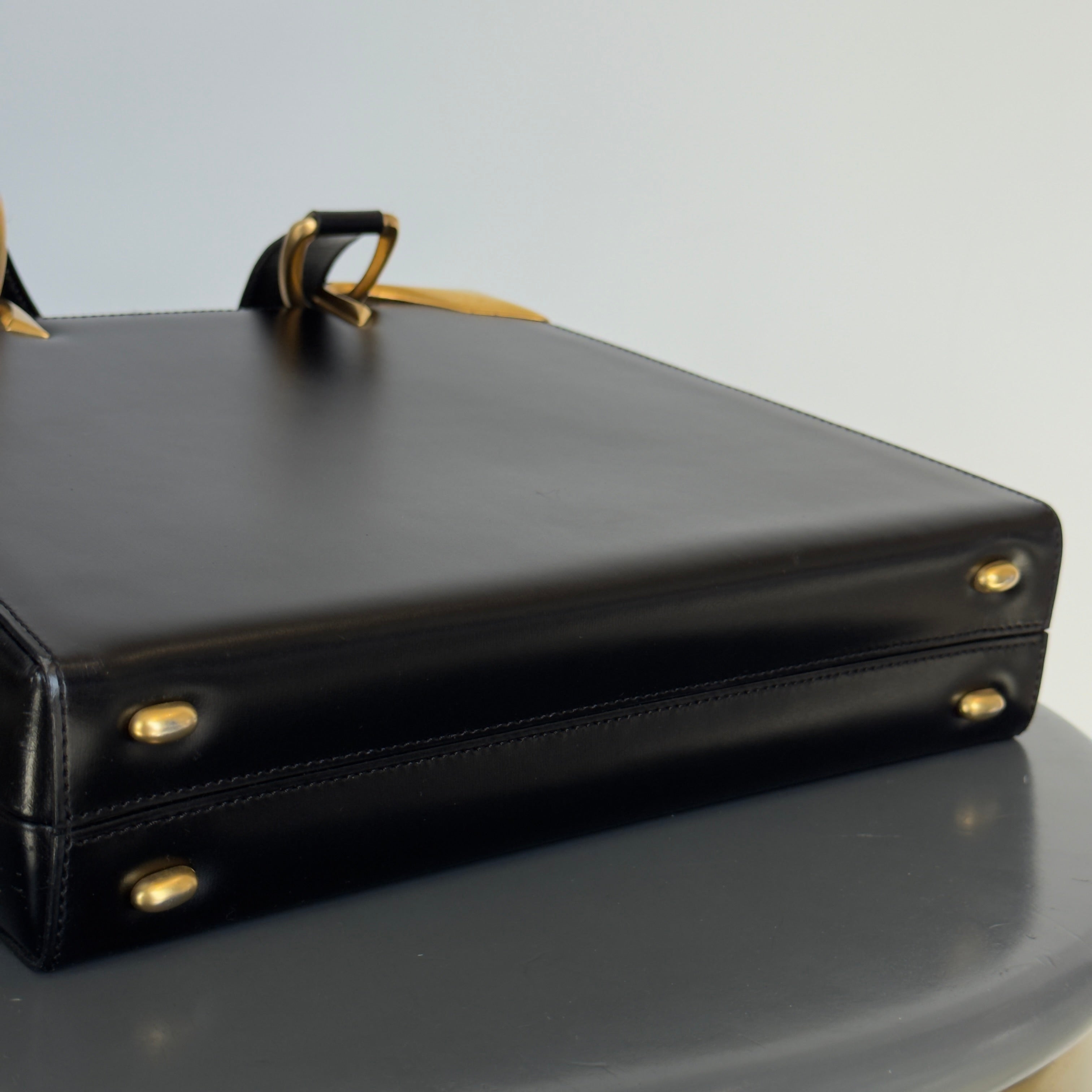 Celine Leather Shoulder Bag Matte Black - Queen May