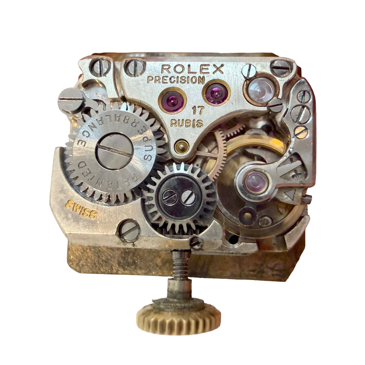 Vintage Rolex 18K Yellow Gold Model 4291 Precision 16.5MM White Dial Mechanical Ladies Watch With Fabric Strap C.1946 - Queen May