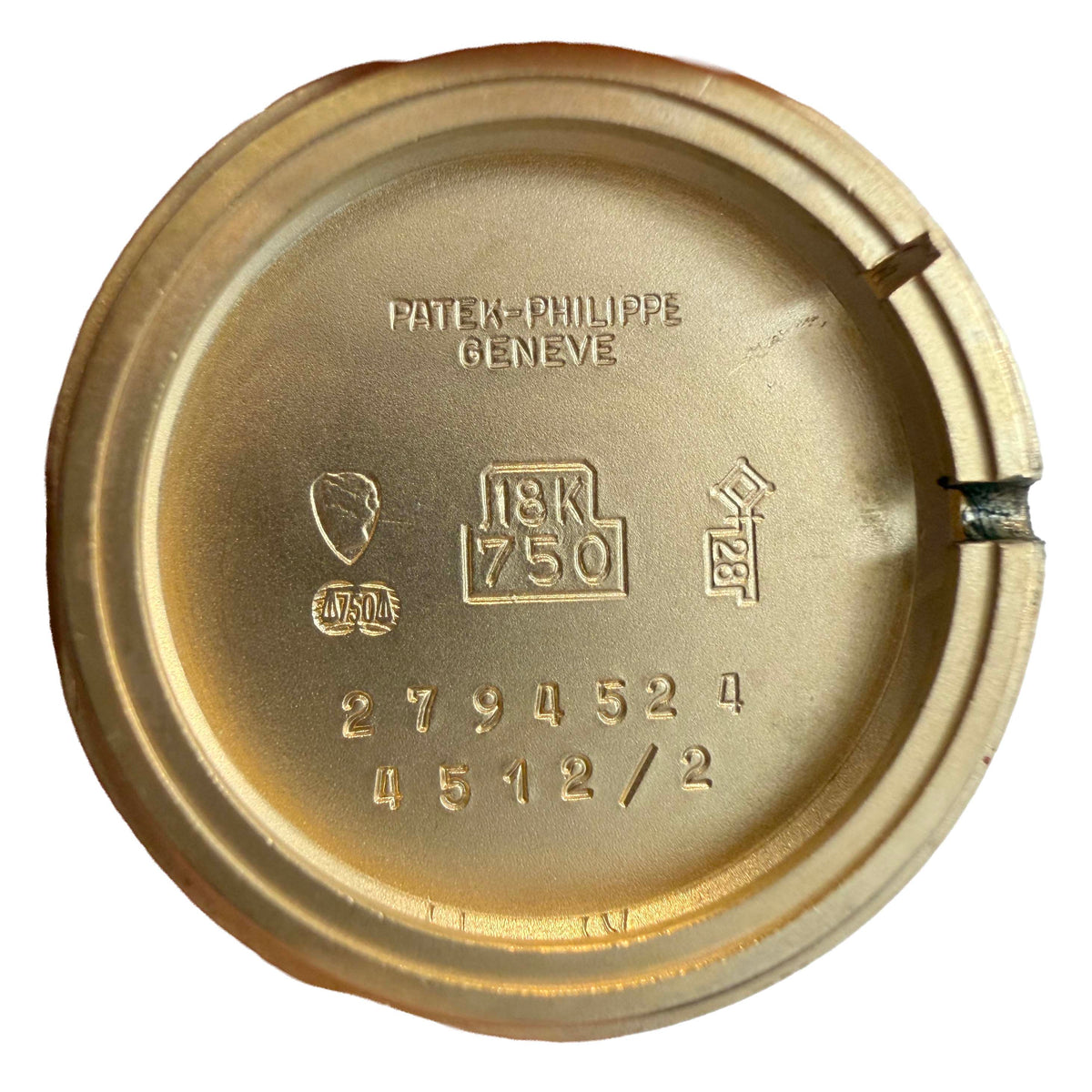 Vintage Patek Philippe Calatrava Ref 4512/2 18K Yellow Gold 21mm Two Tone Gilded With Hand Engraved Center & Breguet Numeral Dial Ladies Mechanical Watch - Queen May