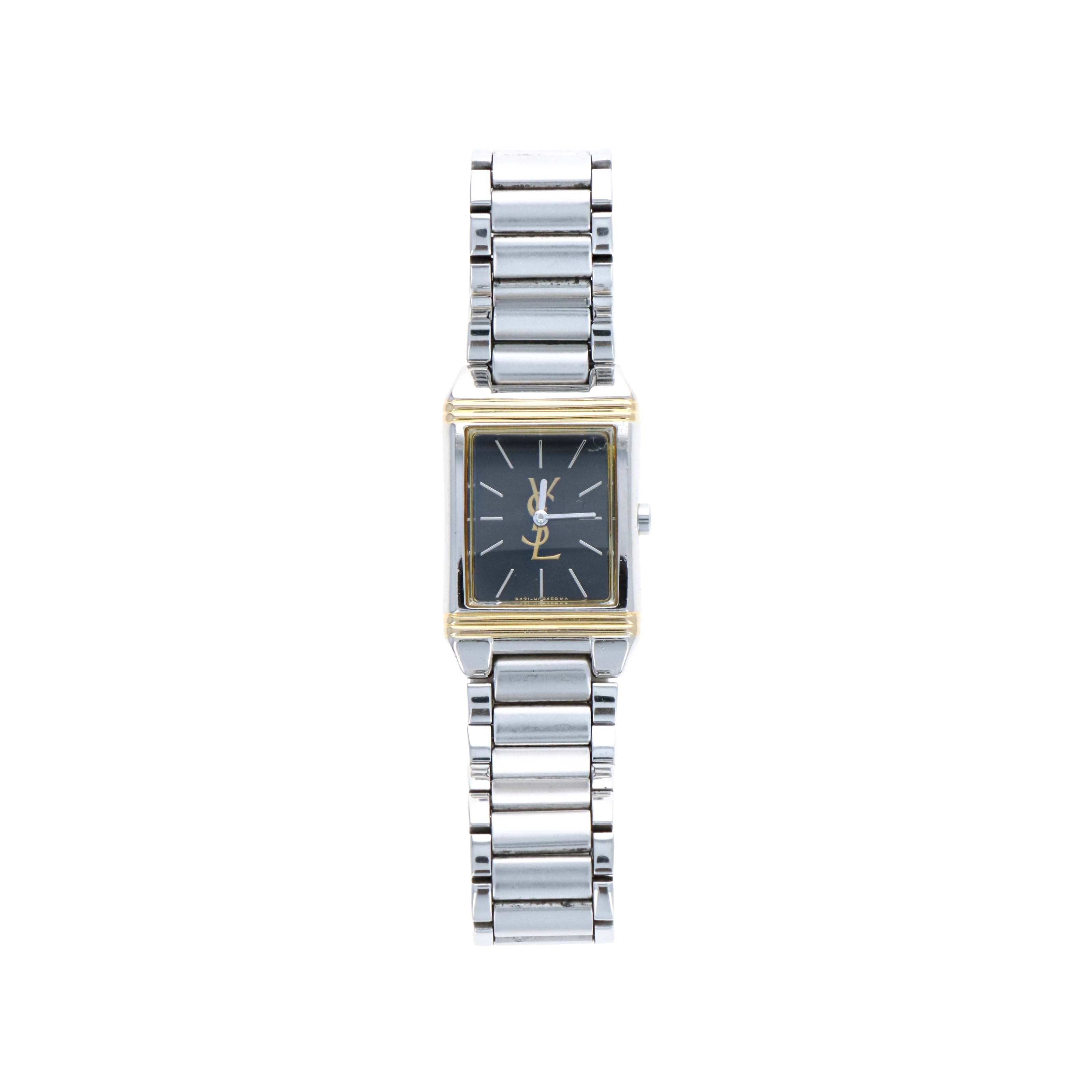Vintage Yves Saint Laurent Rectangle Logo Watch - Queen May