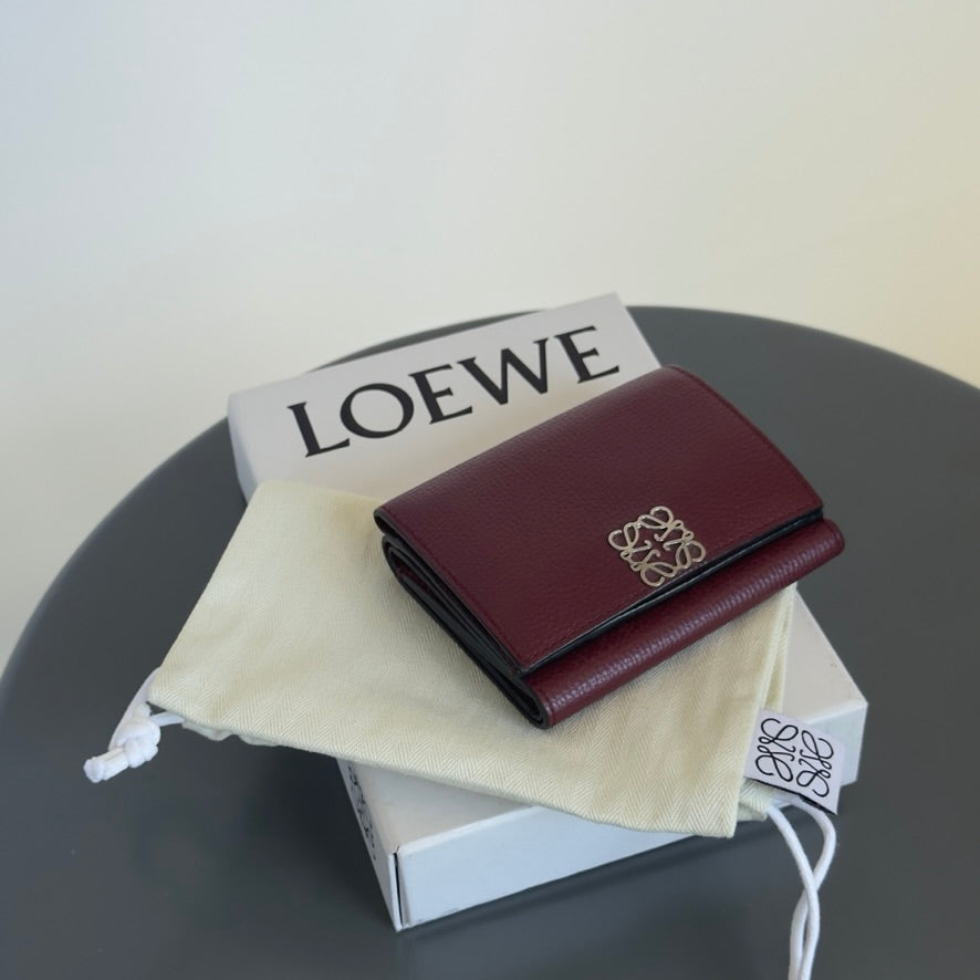 Loewe Anagram Trifold Wallet in Pebble Grained Calfskin - Queen May