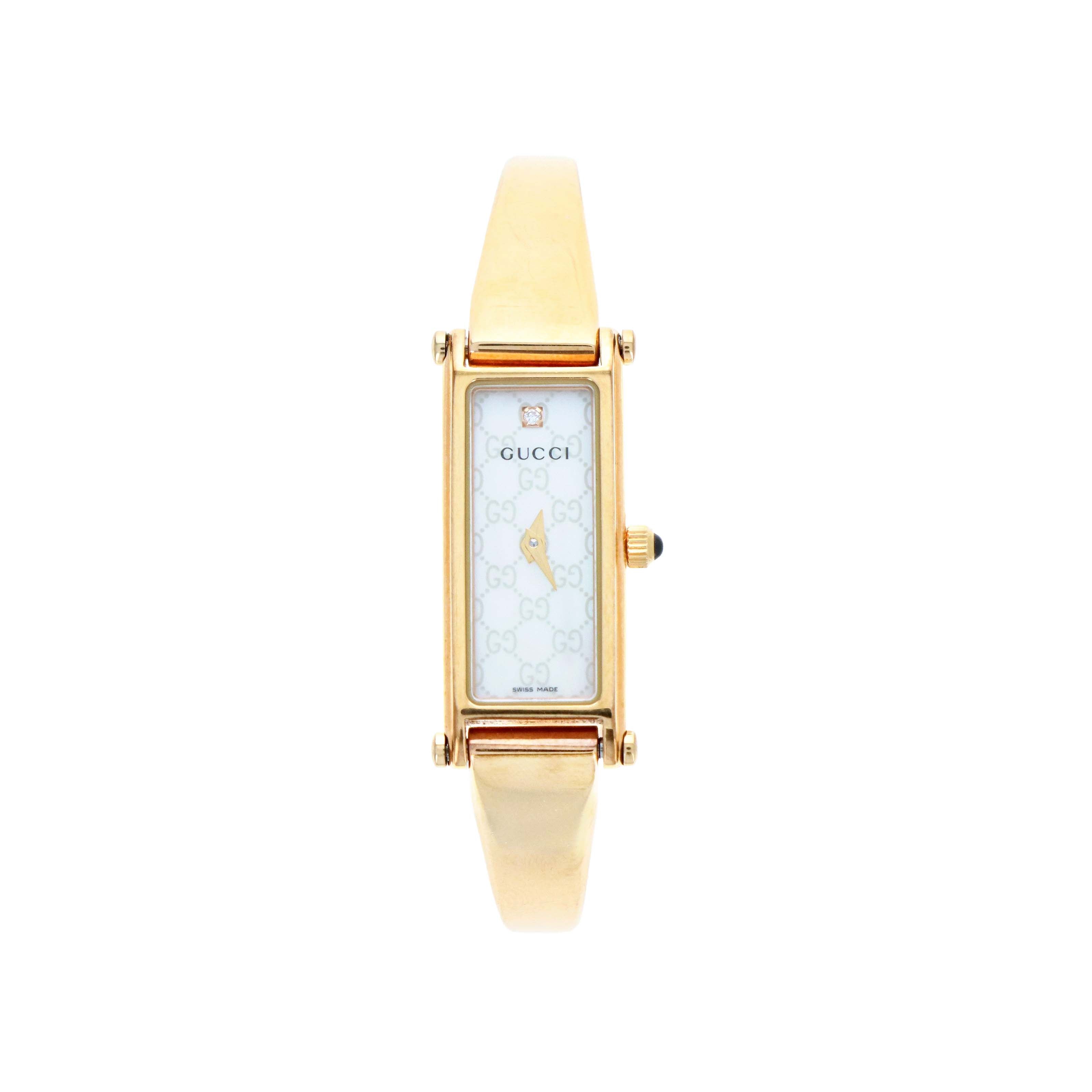 Gucci 1500L Mother Of Pearl GG Dial Watch - Queen May