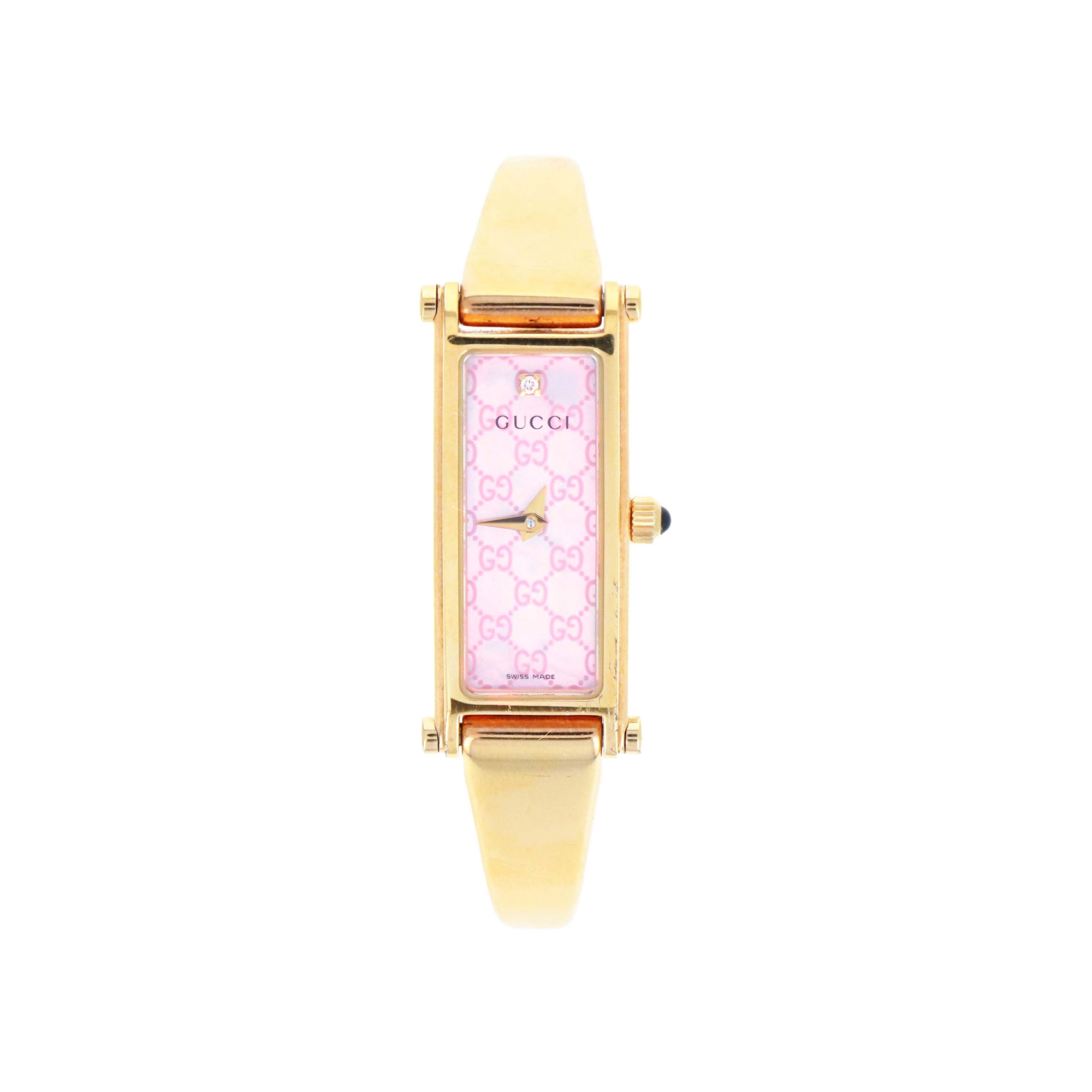 Gucci 1500L Ladies Watch Pink GG Dial - Queen May