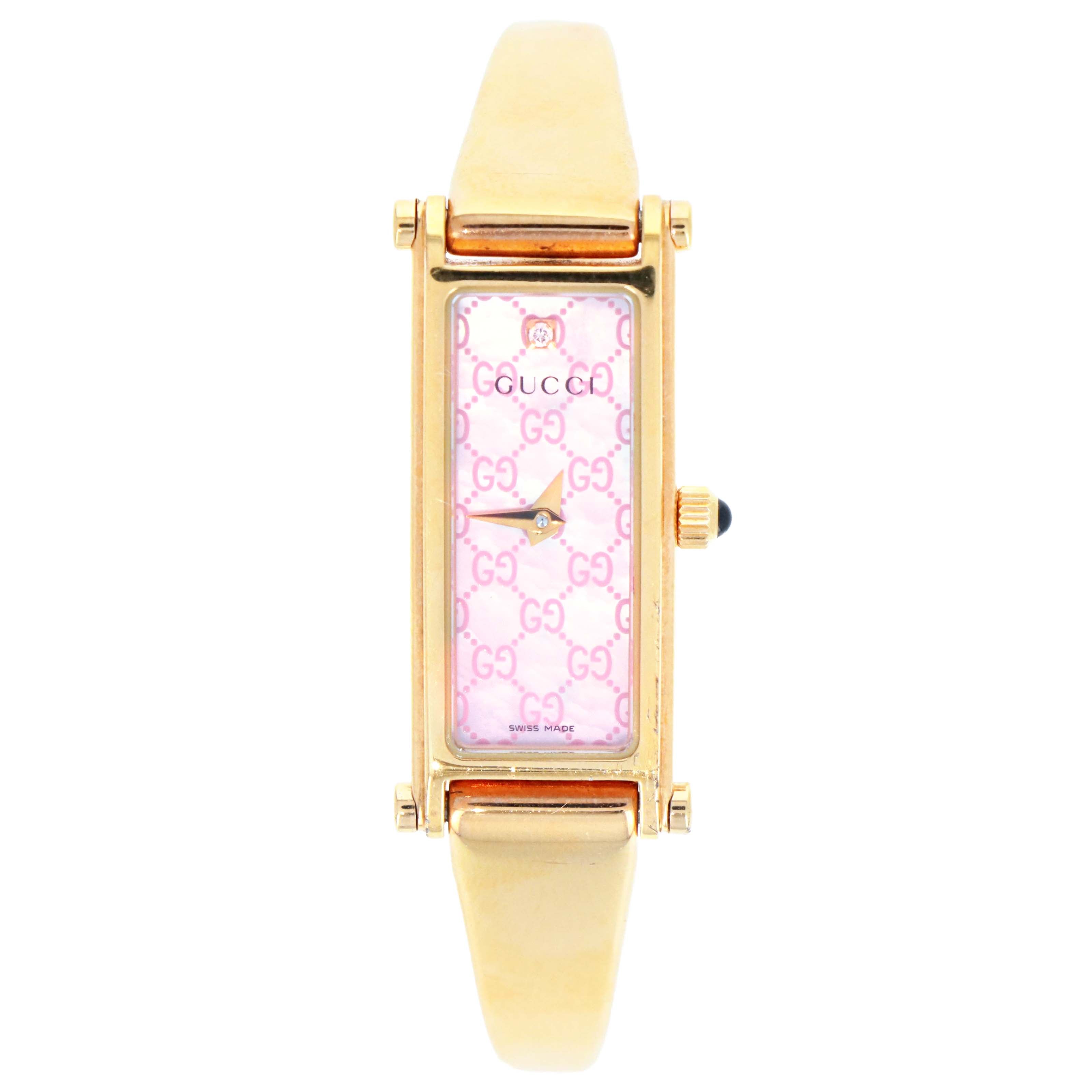 Gucci 1500L Ladies Watch Pink GG Dial - Queen May
