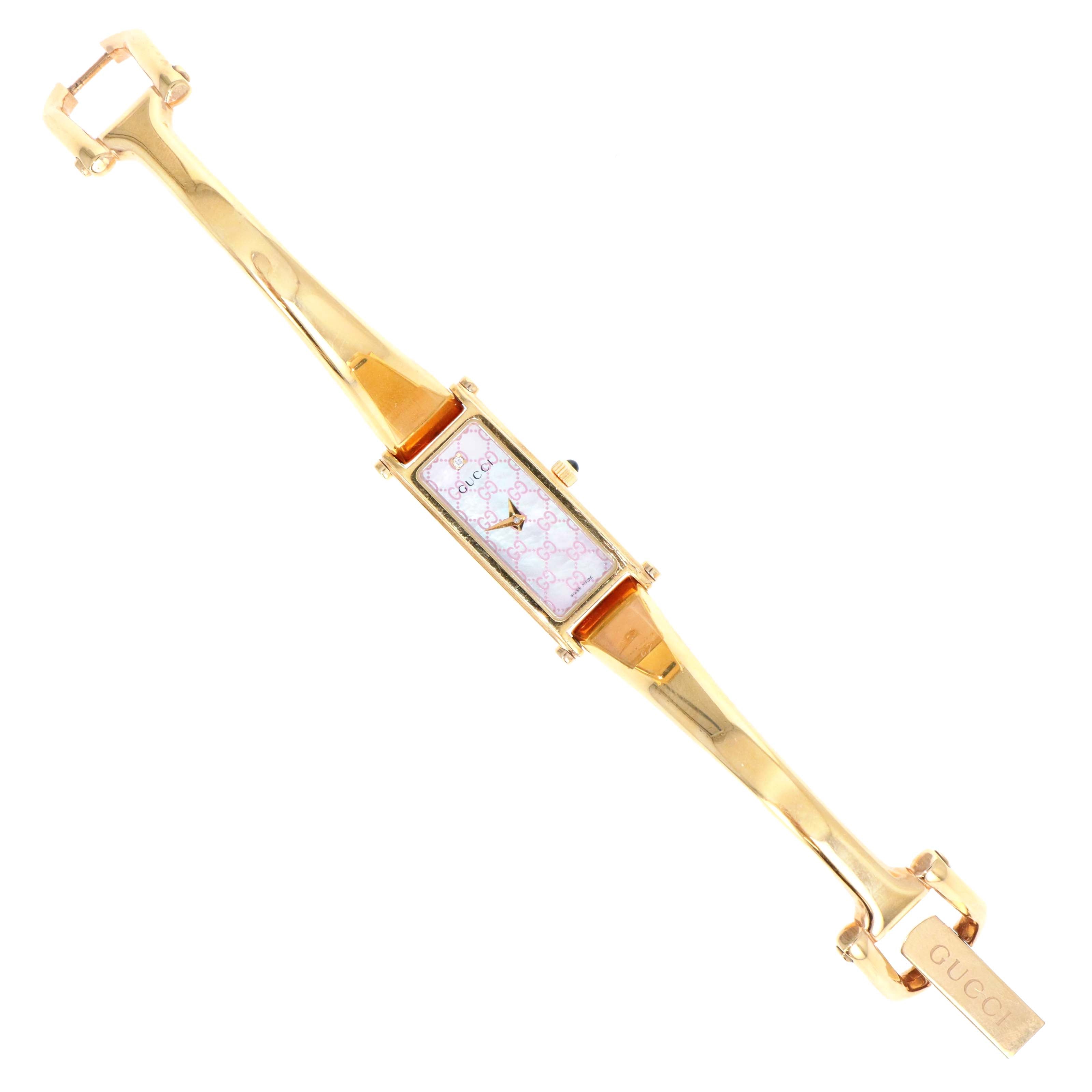 Gucci 1500L Ladies Watch Pink GG Dial - Queen May