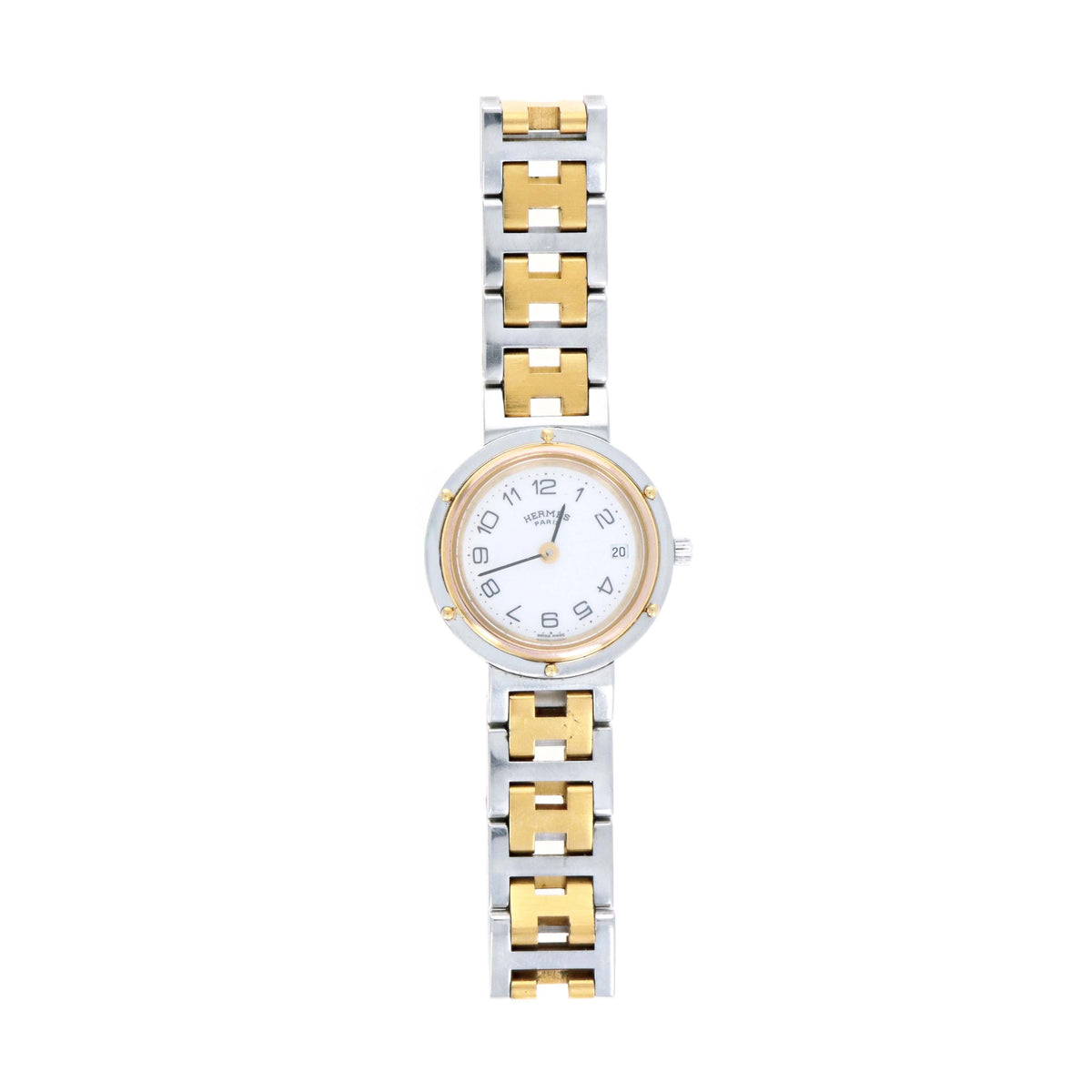 Hermes Two Tone Mini Clipper Watch