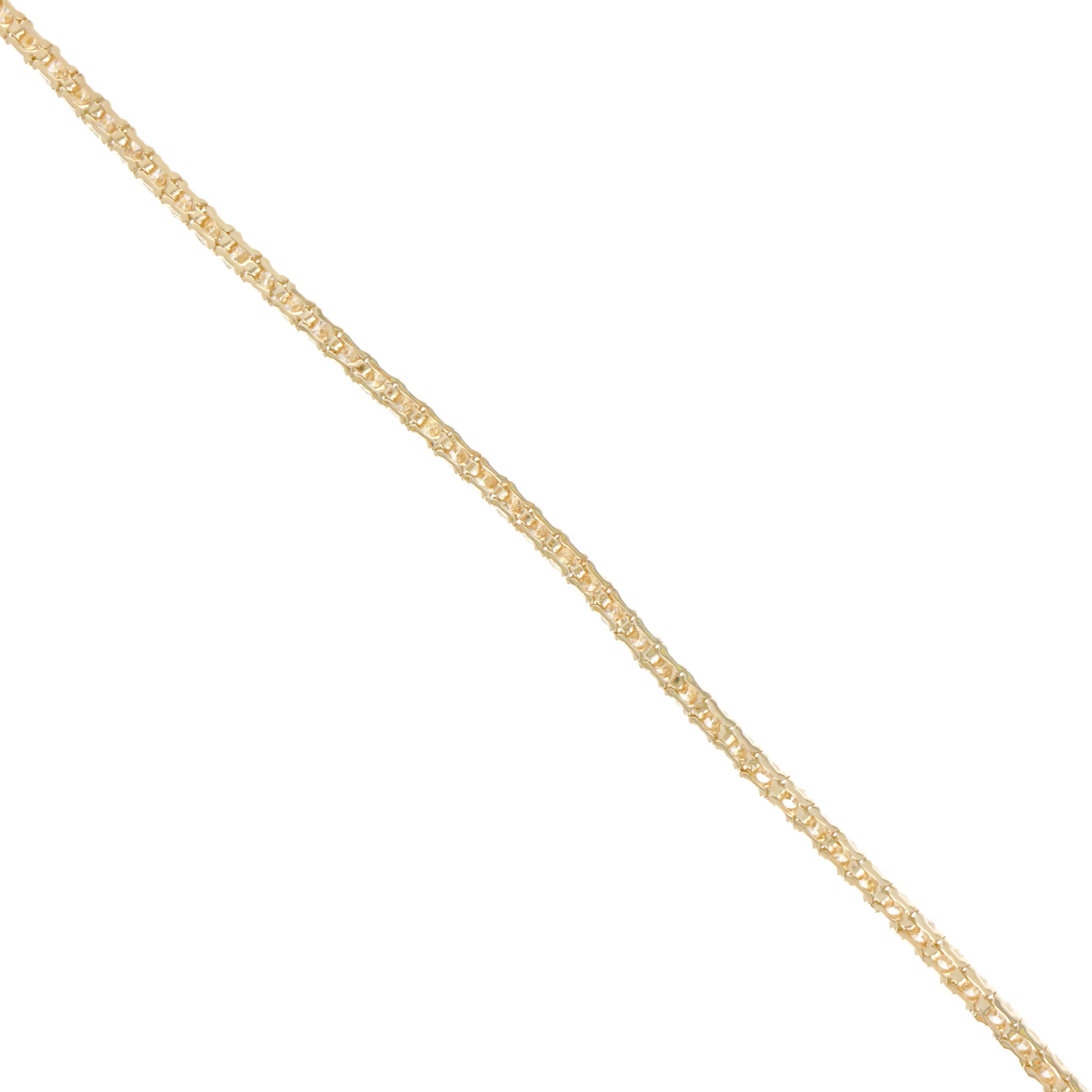 14K Yellow Gold 2.08 Carat Round Brilliant Diamond Tennis Bracelet