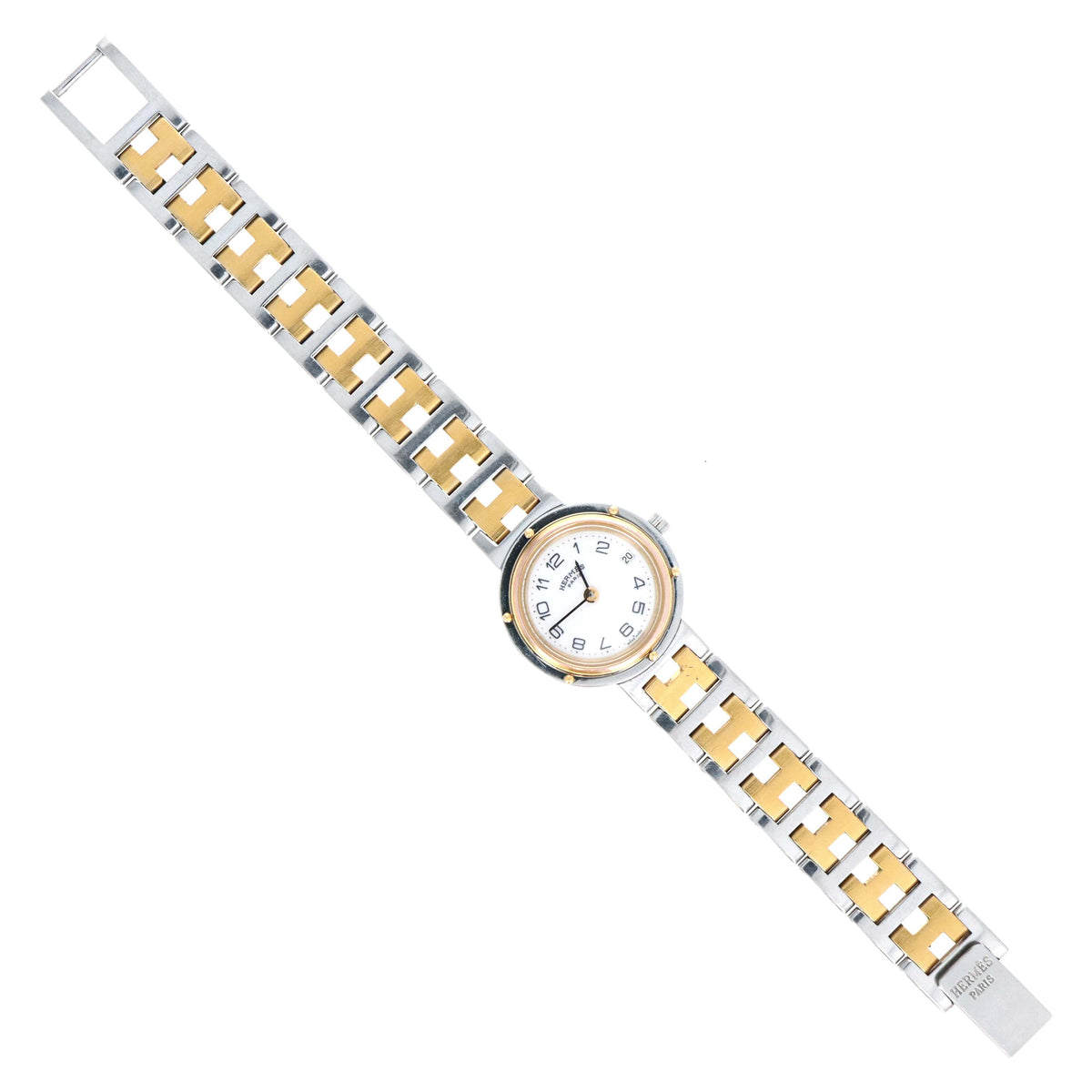 Hermes Two Tone Mini Clipper Watch