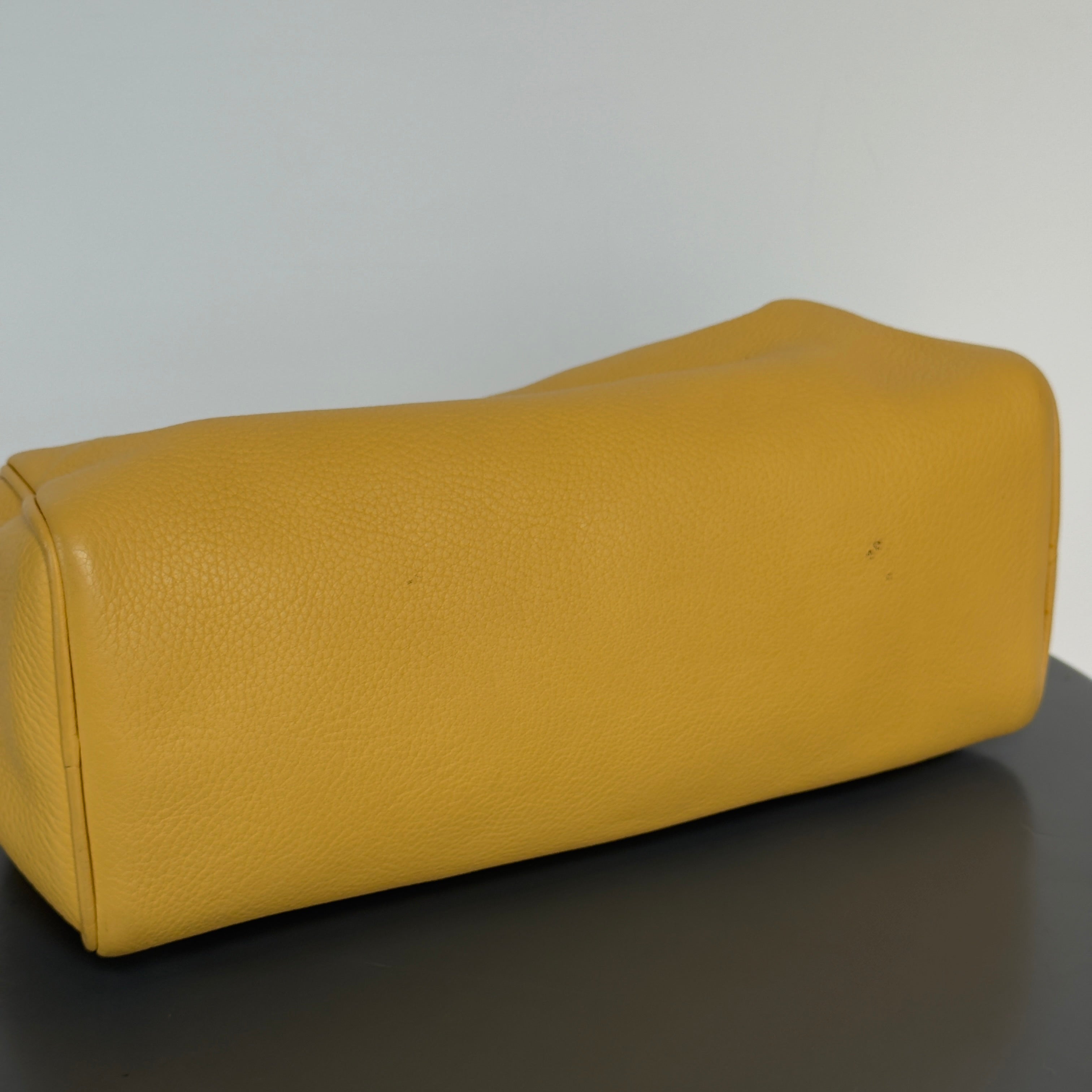 Prada Yellow Pebble Leather Shoulder Bag