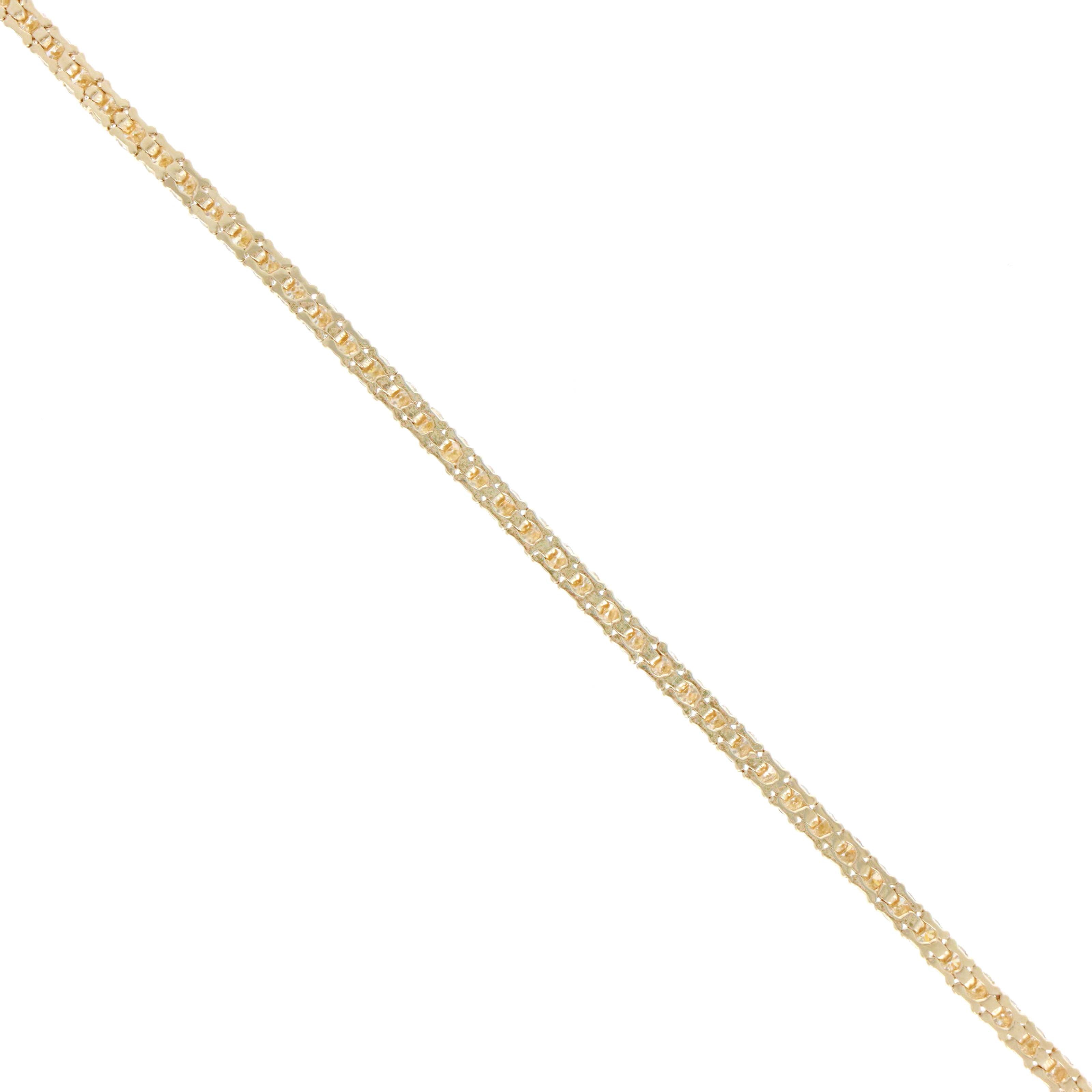14K Yellow Gold 2.81 Carat Round Diamond Tennis Bracelet - Queen May