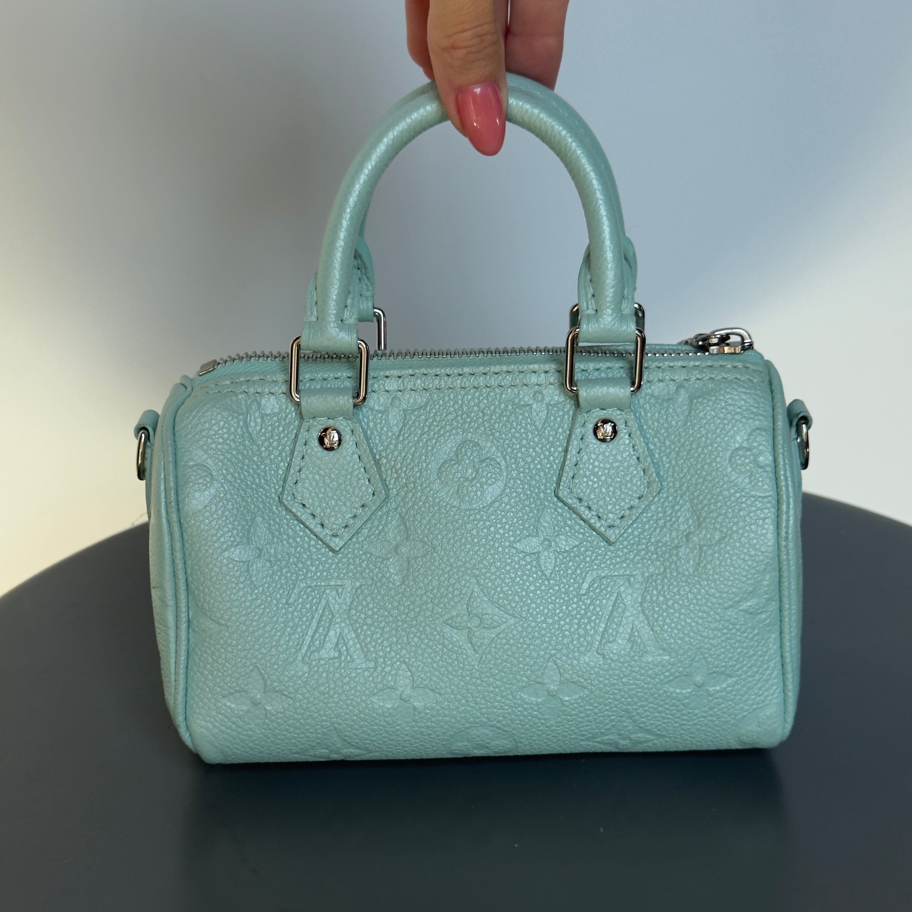 Louis Vuitton Empreinte Monogram Nano Speedy Pearly Lagoon Turquoise