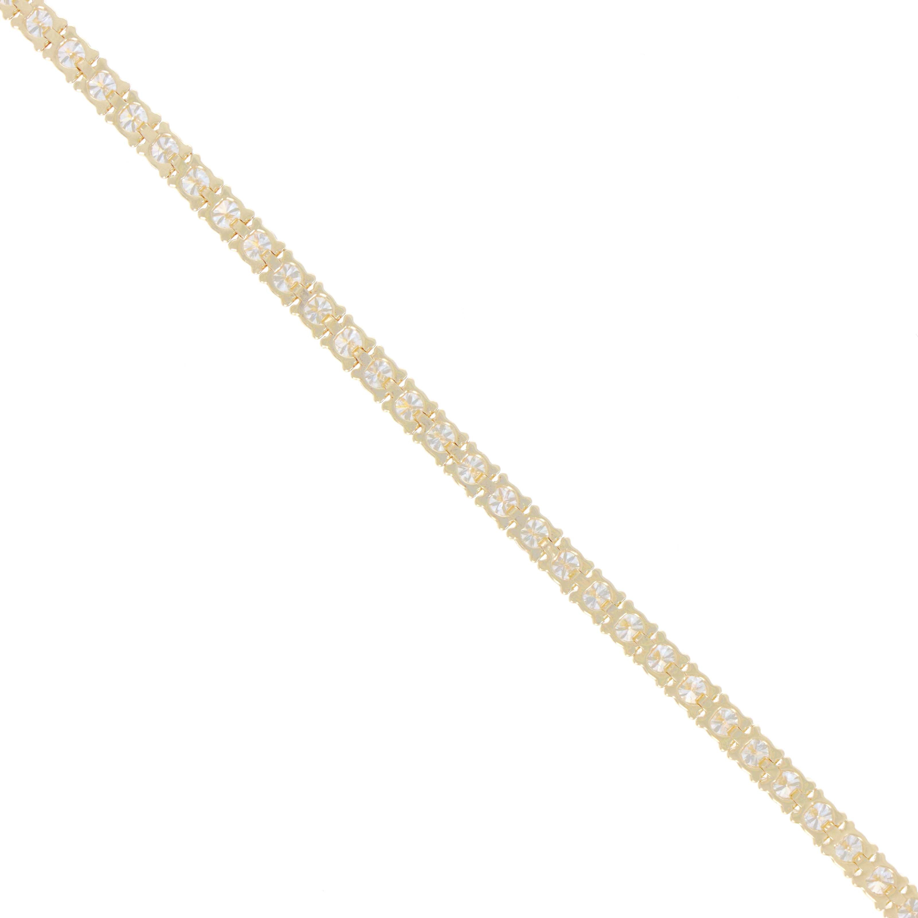 14K Yellow Gold 4.69 Carat Round Diamond Tennis Bracelet - Queen May