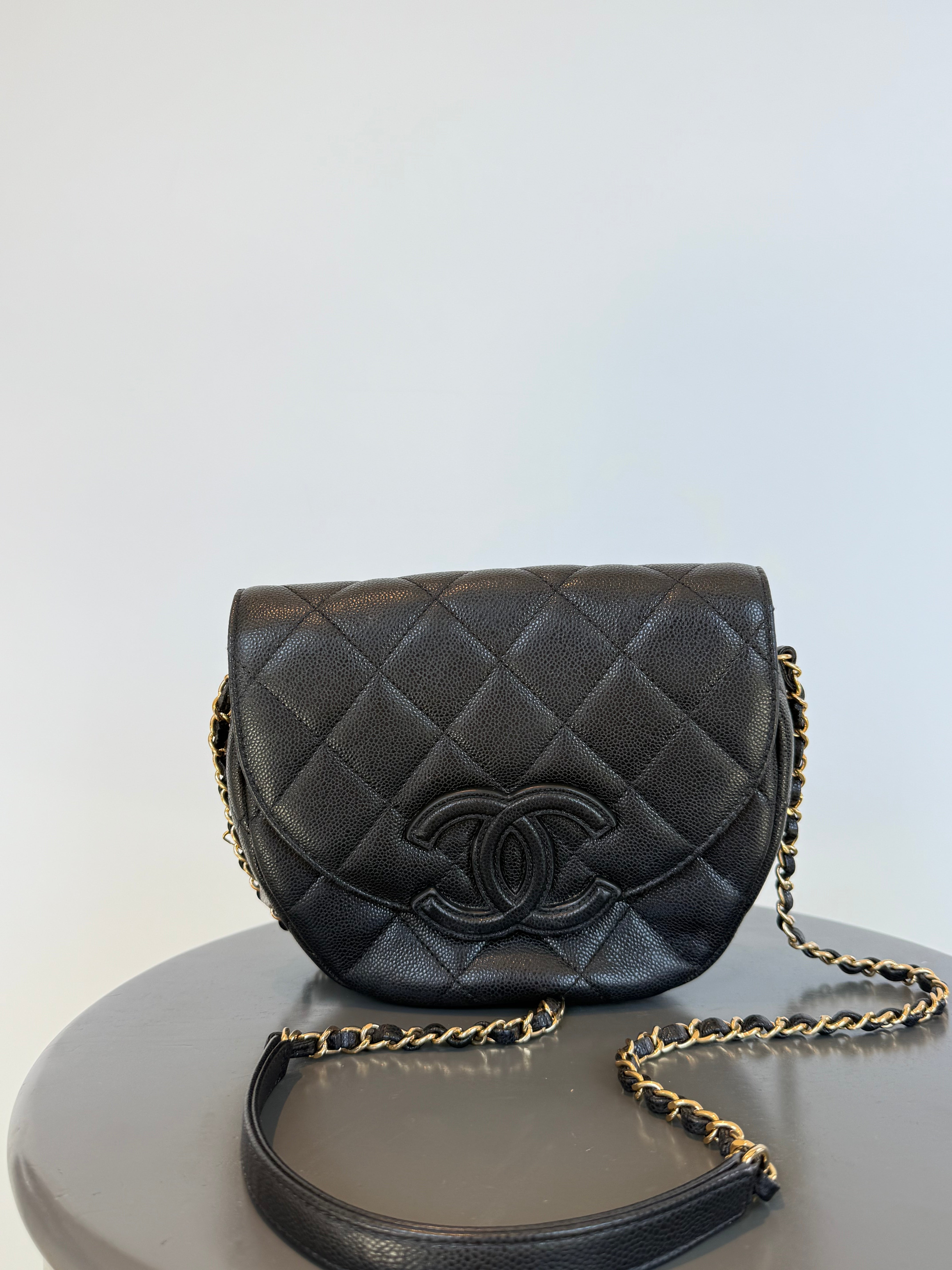 Chanel Half Circle Flap Black Caviar - Queen May