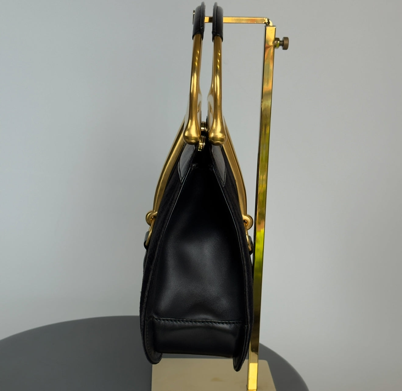 Ultra Rare Vintage Gucci Snafflebit Bag Black Suede - Queen May