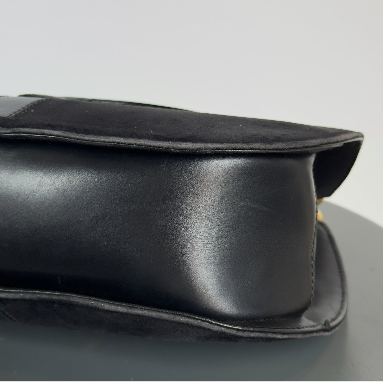 Ultra Rare Vintage Gucci Snafflebit Bag Black Suede - Queen May