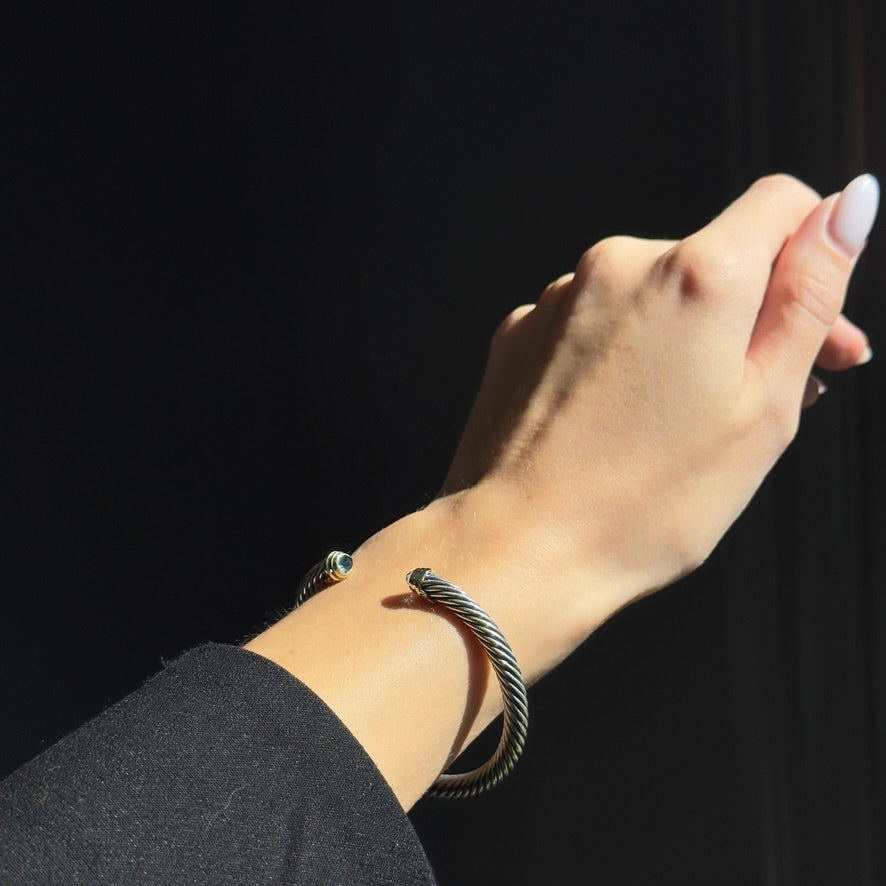 David Yurman Blue Topaz Classic Cable Bracelet - Queen May