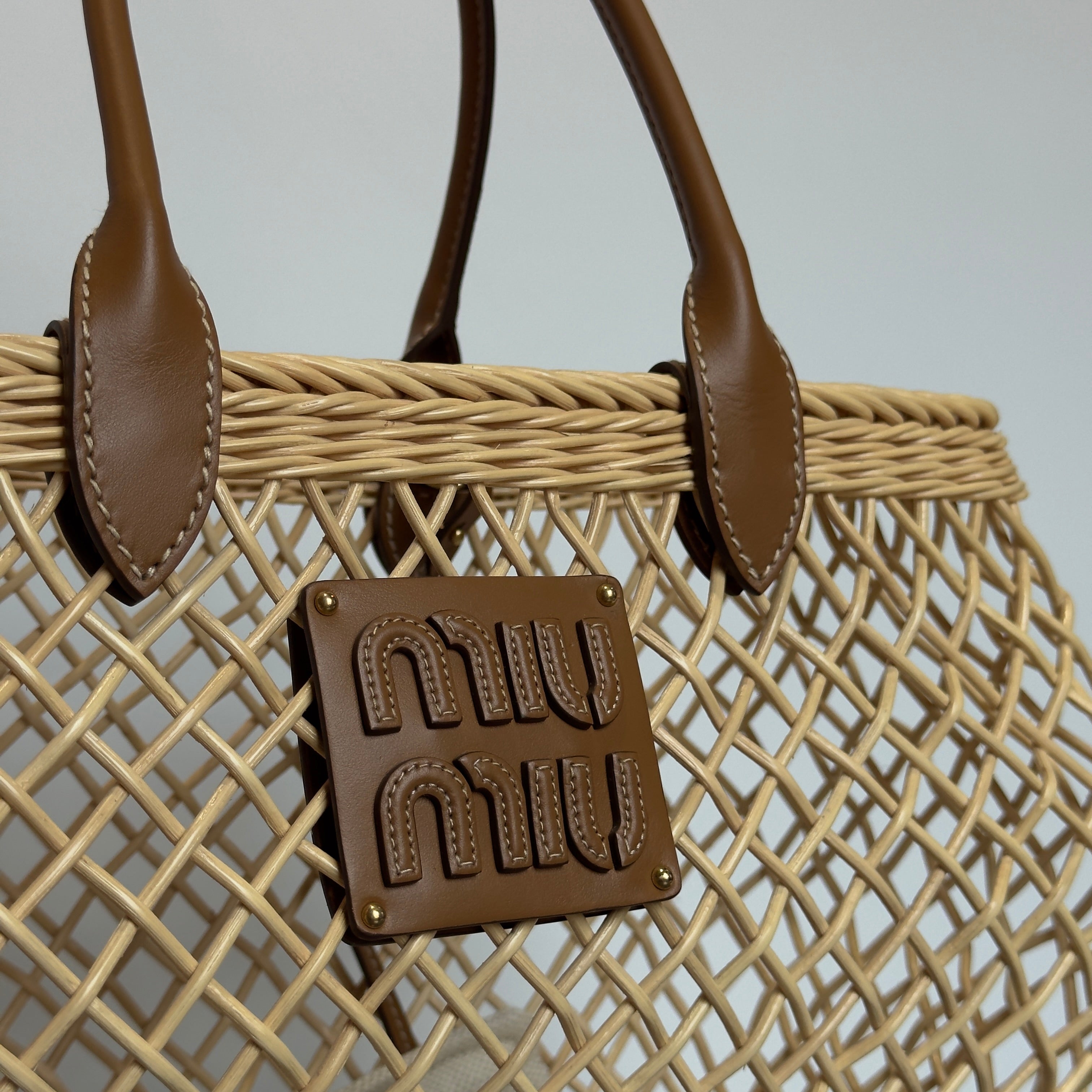 Miu Miu Rattan Basket Bag