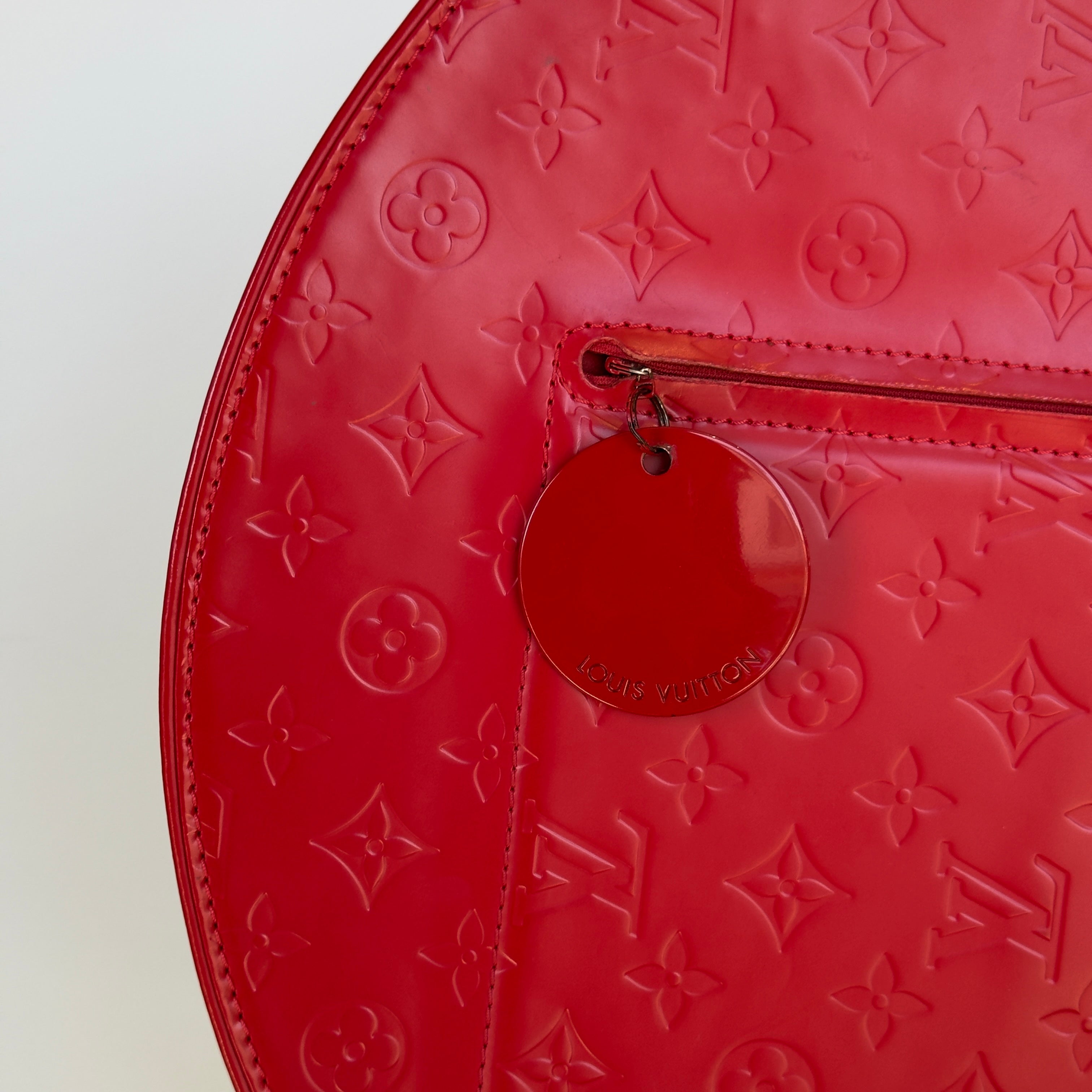 Louis Vuitton Red Monogram Matte Leather Op Art Round Bag x Marc Jacobs - Queen May