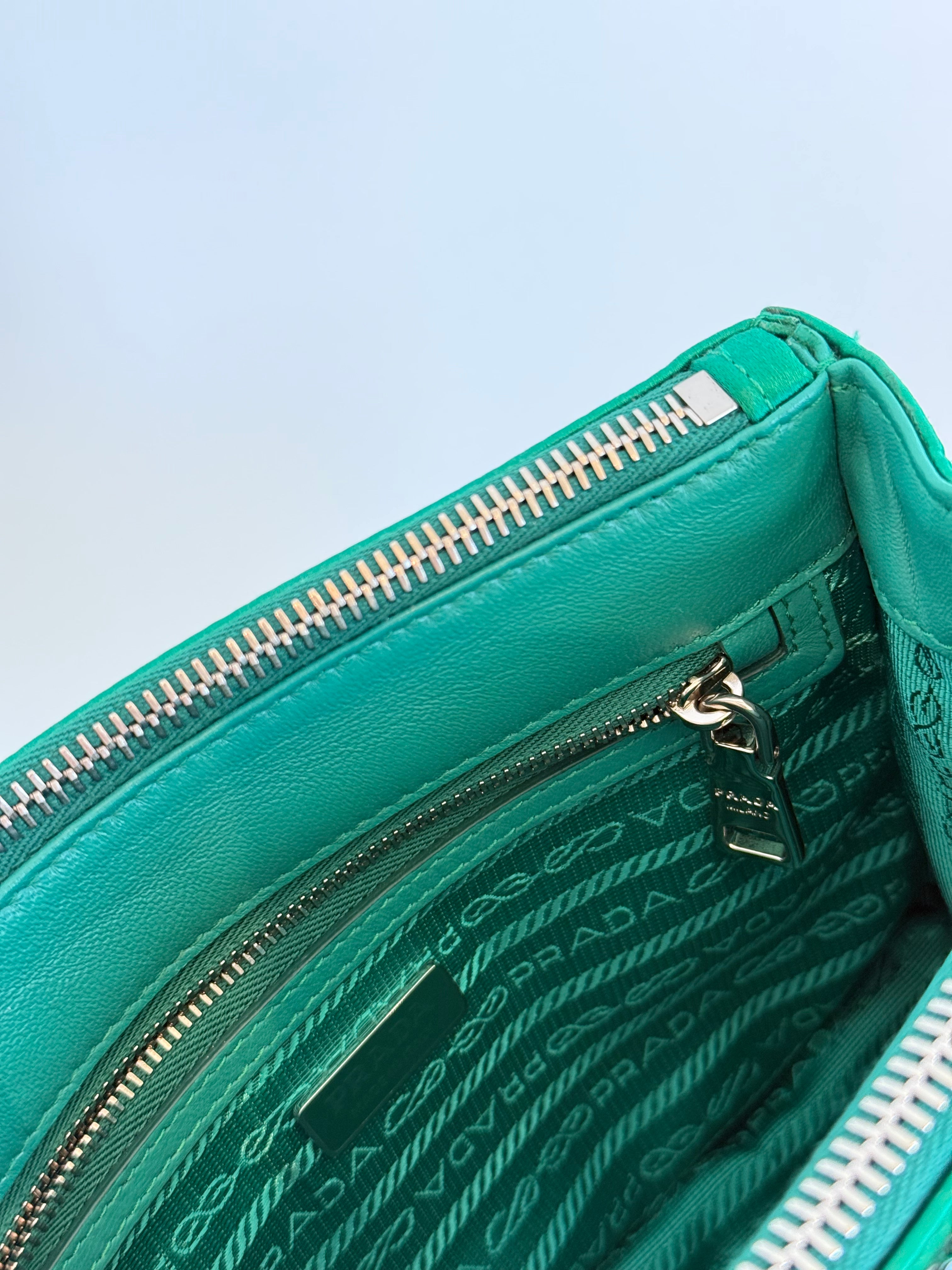 Prada Galleria Double Zip Tote Crystal Embellished Satin Mini - Queen May