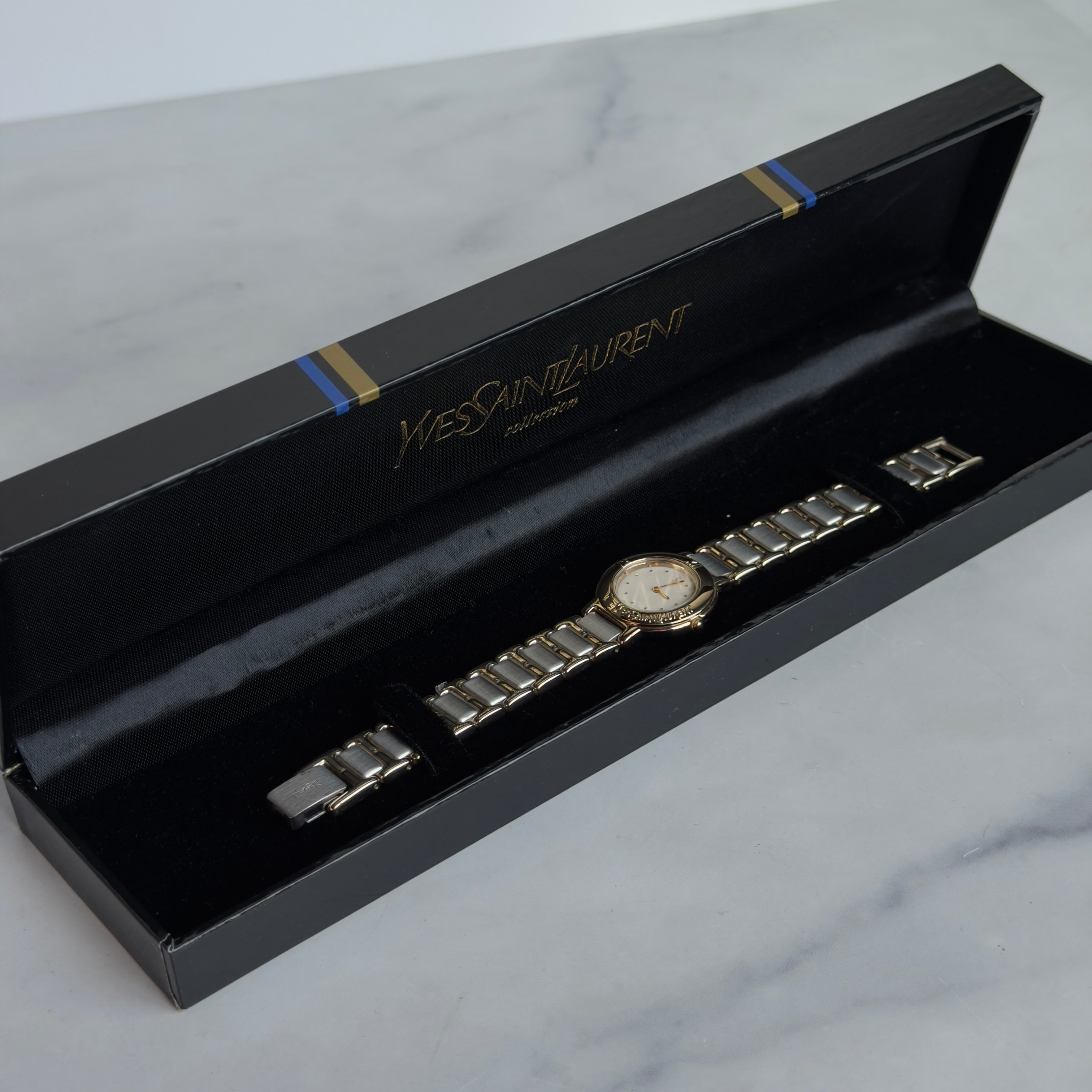 Yves Saint Laurent Two Tone Cream Dial Ladies Watch
