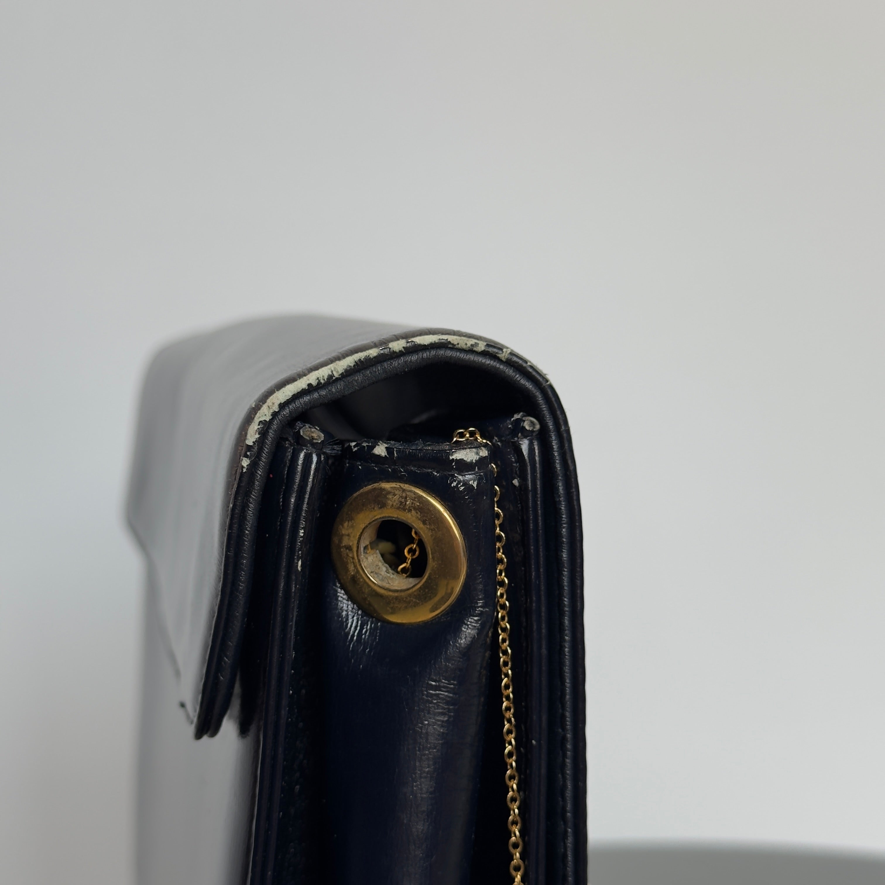 Vintage Christian Dior Box Leather Clutch Bag
