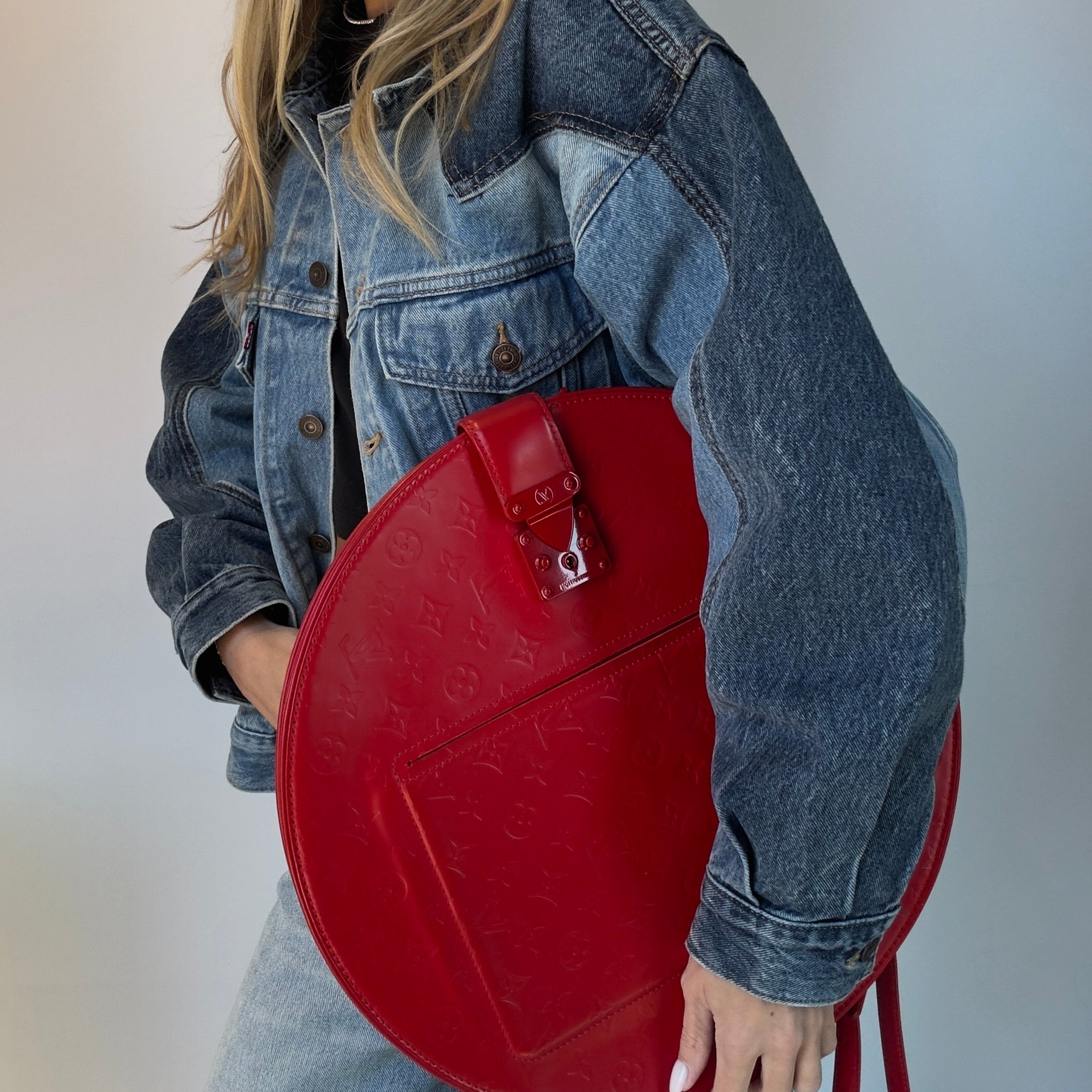 Louis Vuitton Red Monogram Matte Leather Op Art Round Bag x Marc Jacobs - Queen May