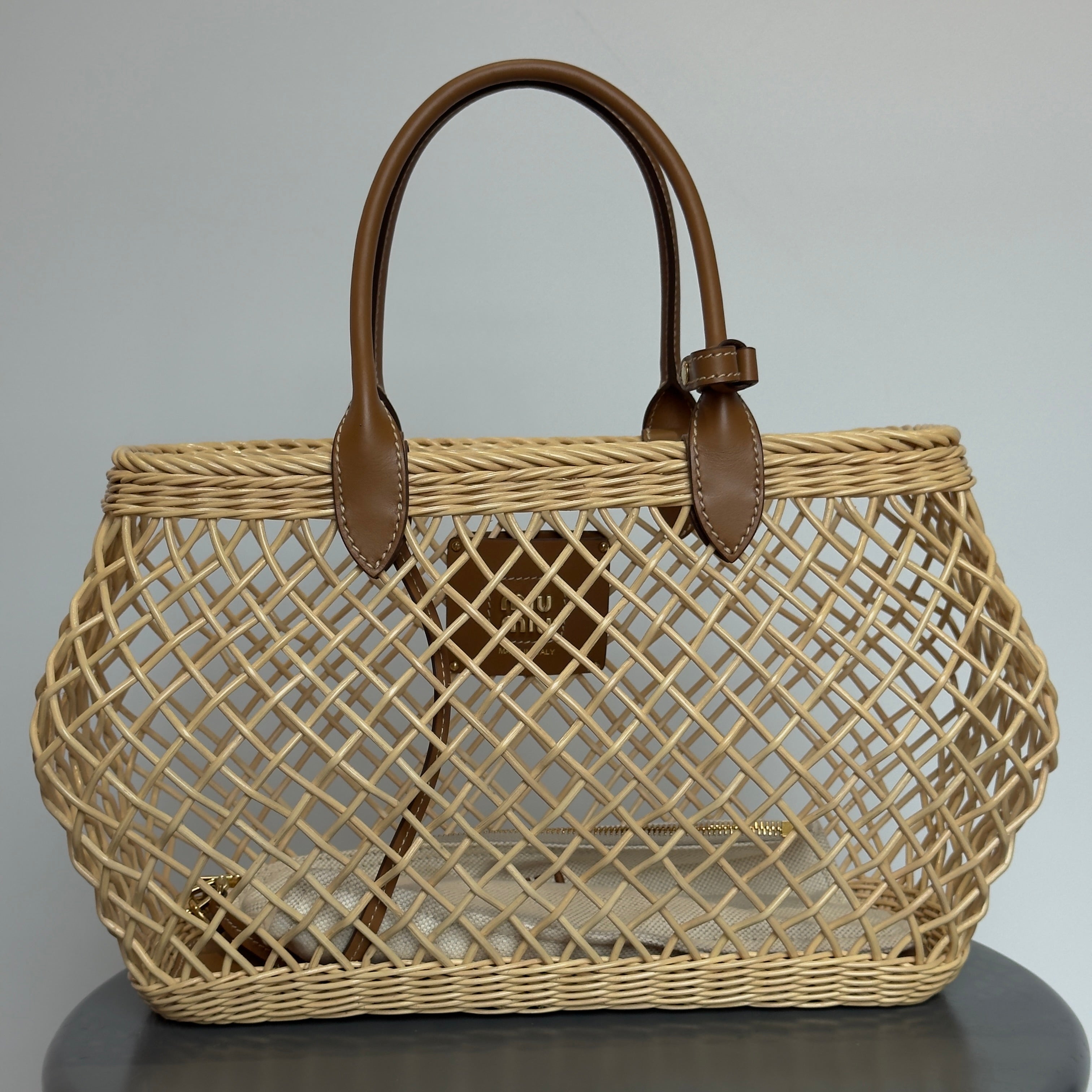 Miu Miu Rattan Basket Bag