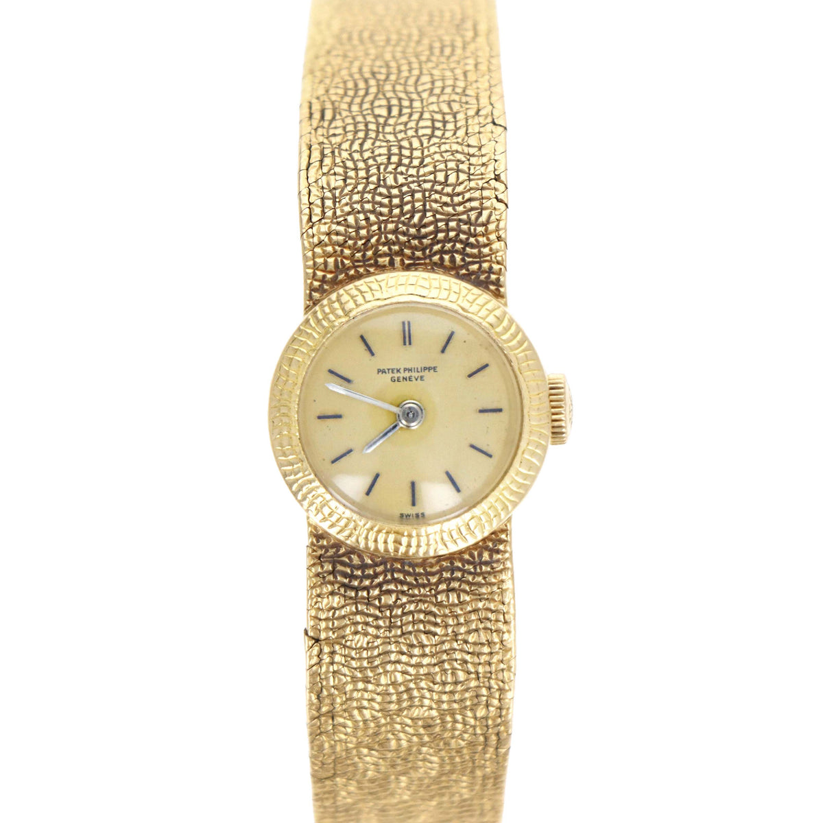 Patek Philippe Reference 3306/23 18K Yellow Gold Hobnail Bezel Ladies Vintage Watch - Queen May