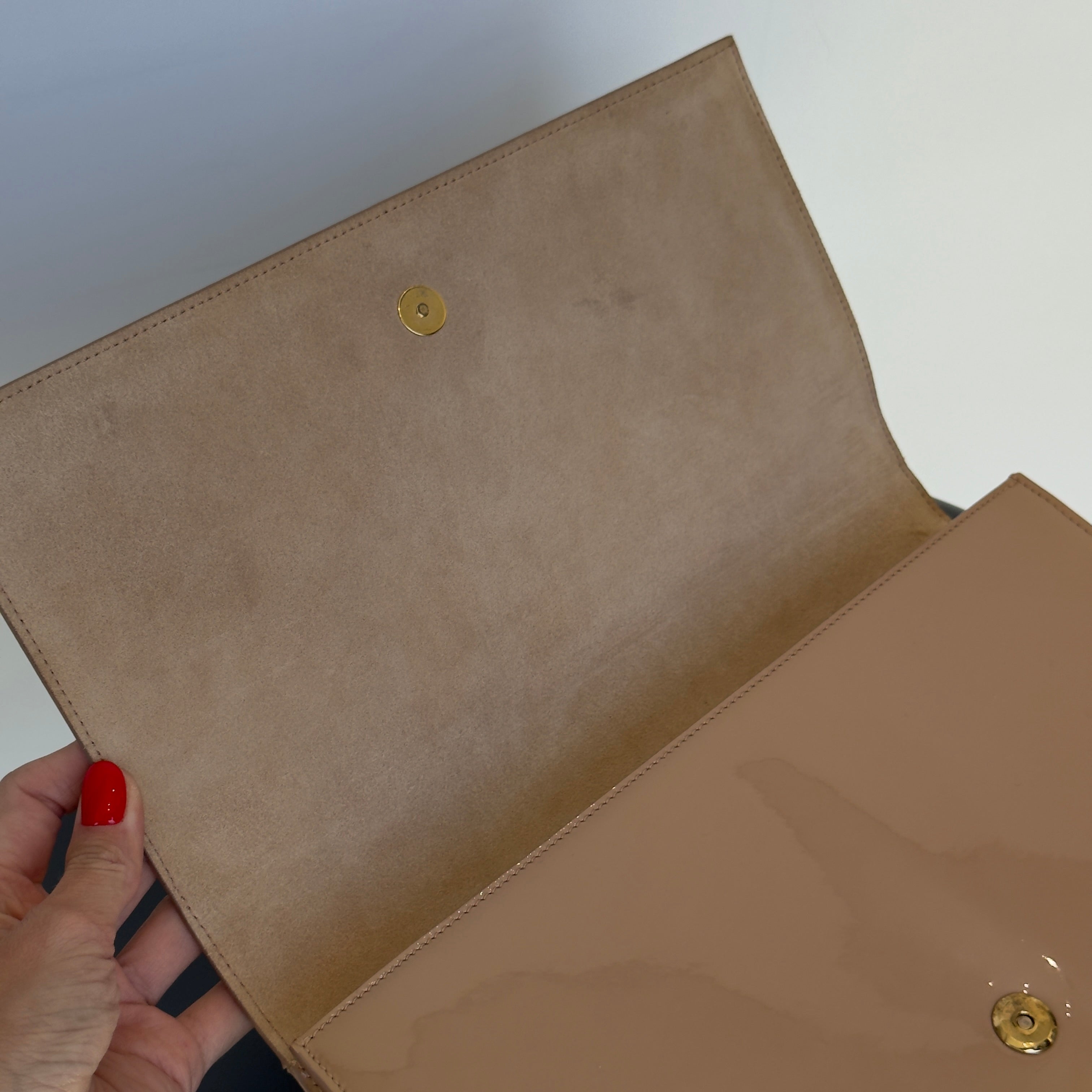 Yves Saint Laurent Signature Beige Clutch