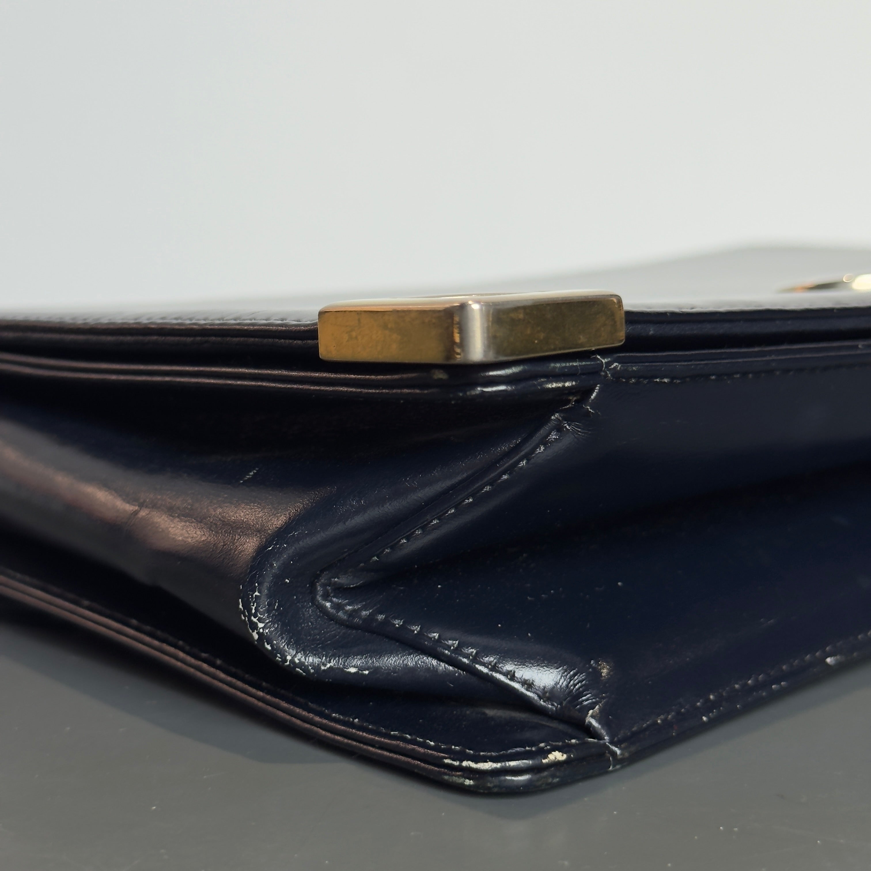 Vintage Christian Dior Box Leather Clutch Bag