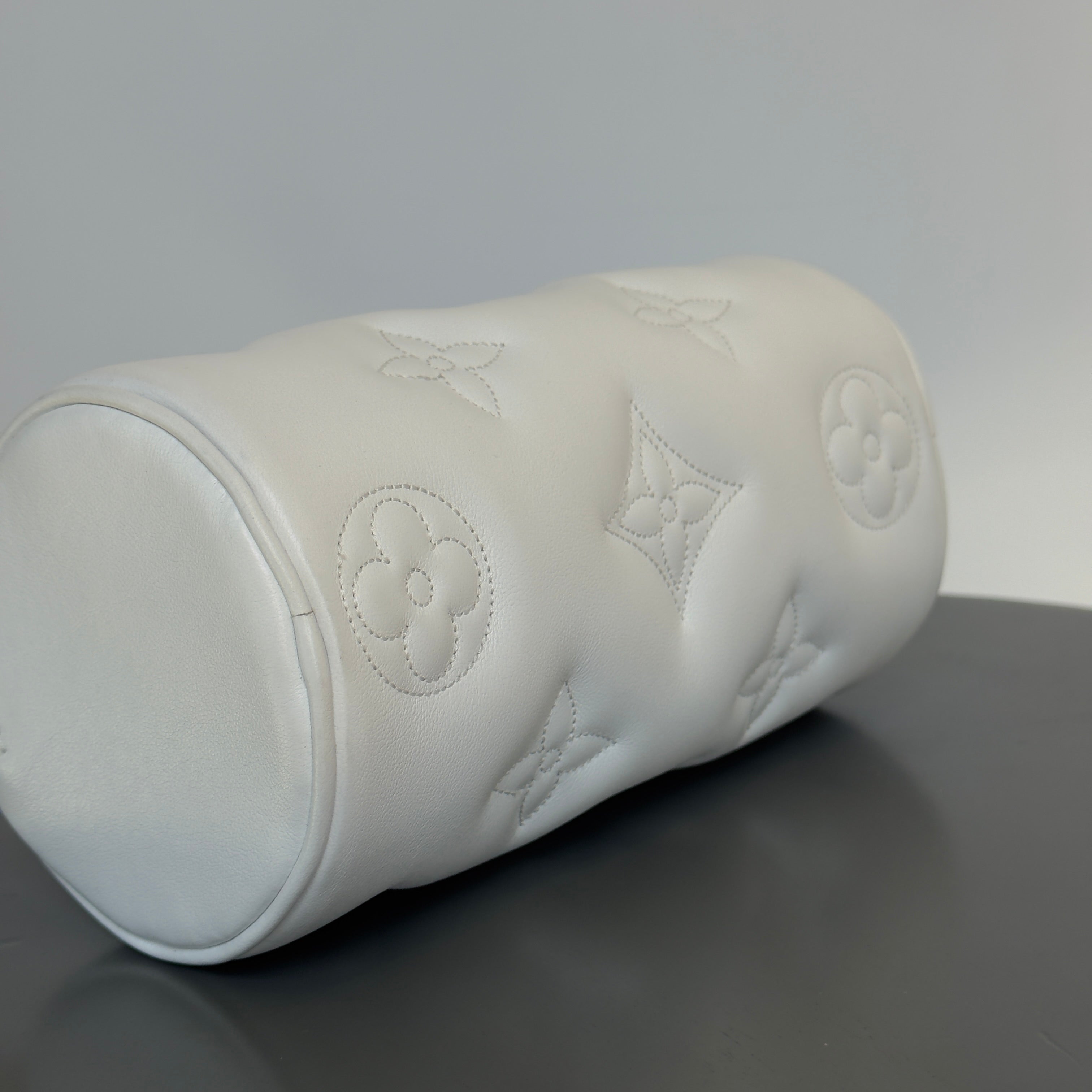 Louis Vuitton Calfskin Bubblegram Papillon BB Snow White