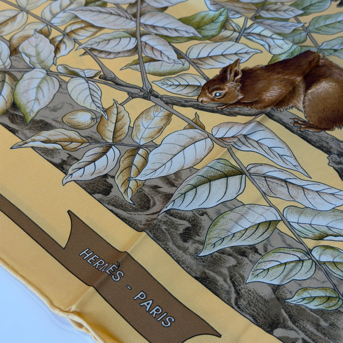 Rare Hermes Carré 90 Casse-Noisette Silk Scarf