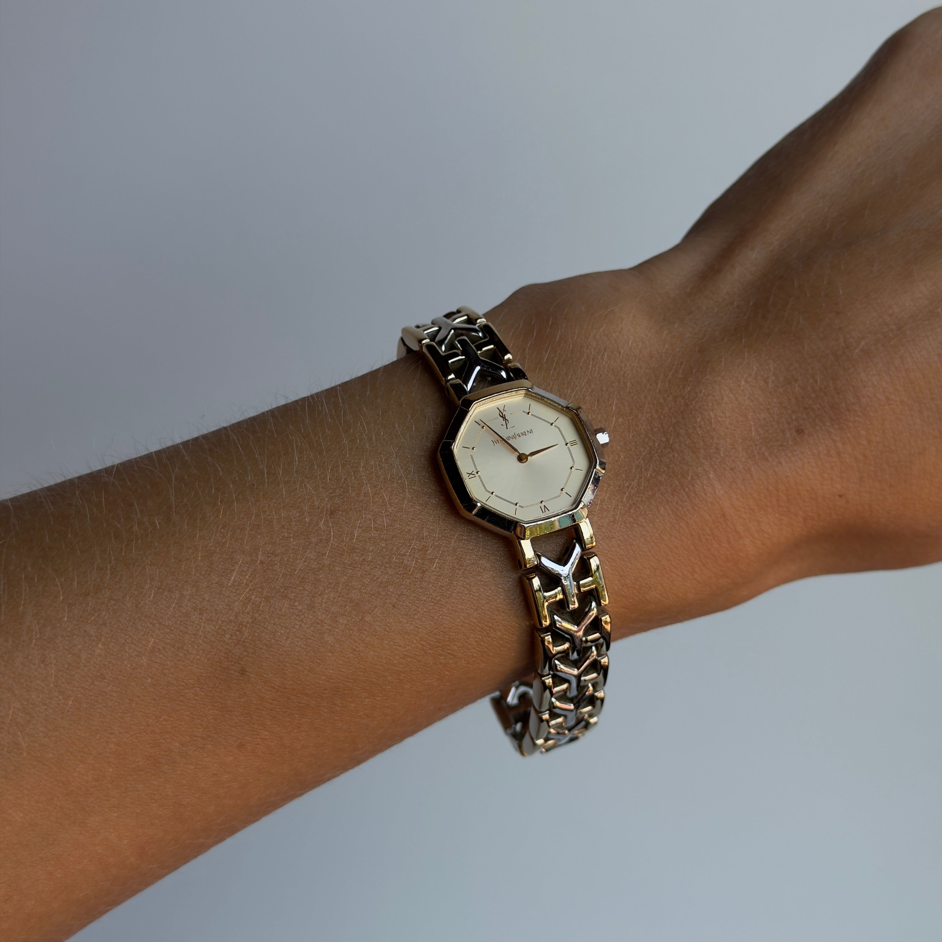 Yves Saint Laurent Octagon Two Tone Watch