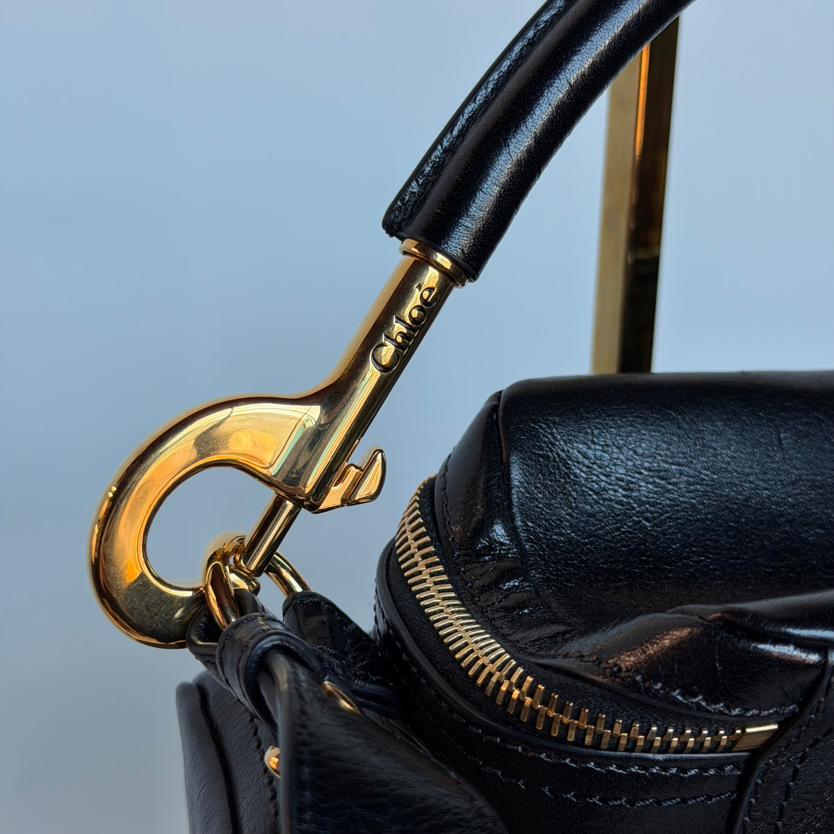 Chloe Mini Black Leather Camera Bag - Queen May