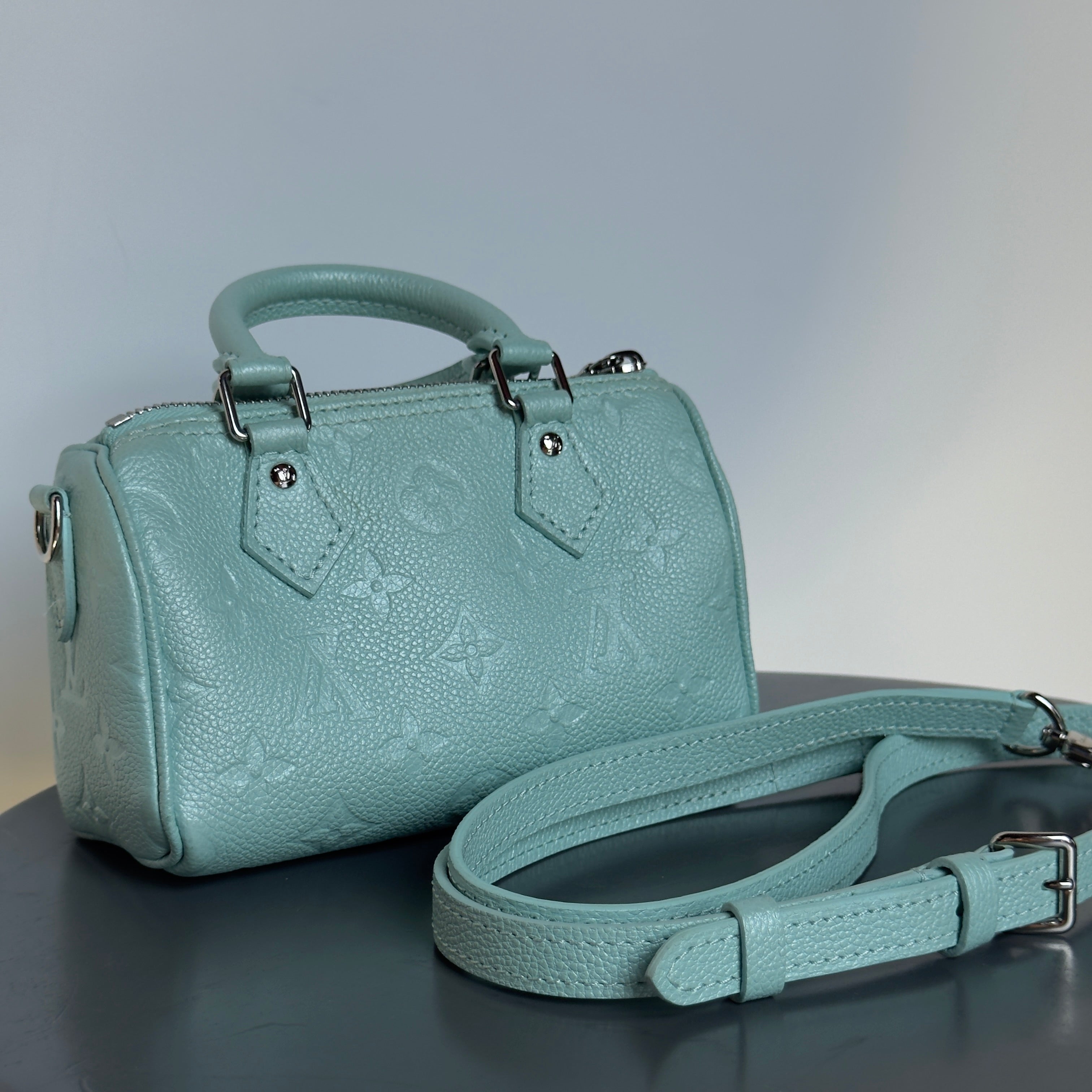 Louis Vuitton Empreinte Monogram Nano Speedy Pearly Lagoon Turquoise
