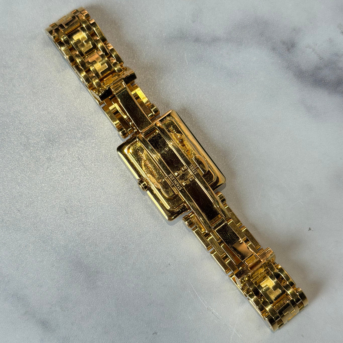 Fendi 730L Classic Rectangular Gold Plated Watch - Queen May