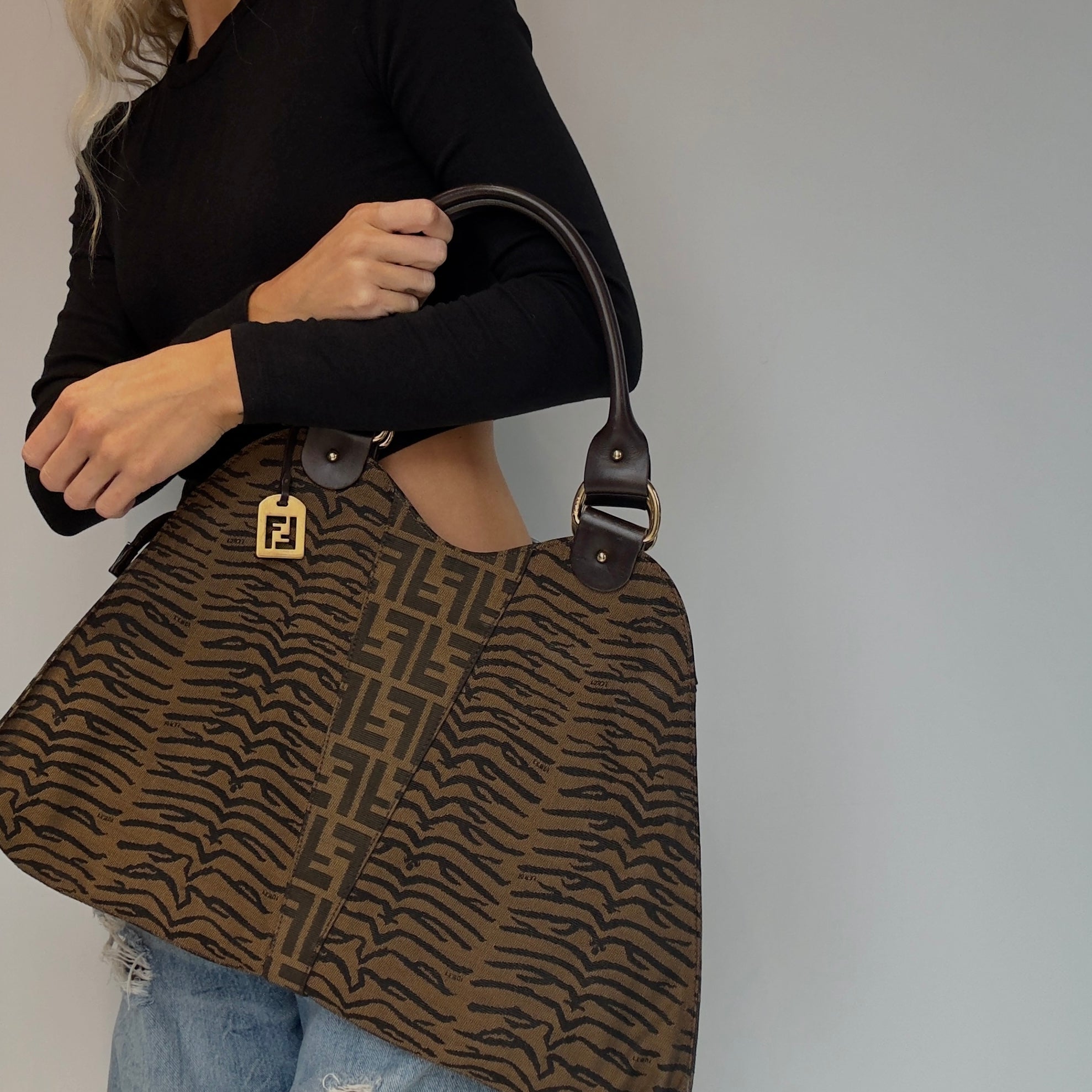 Fendi Zucca Devil Trapezio Tote Bag - Queen May