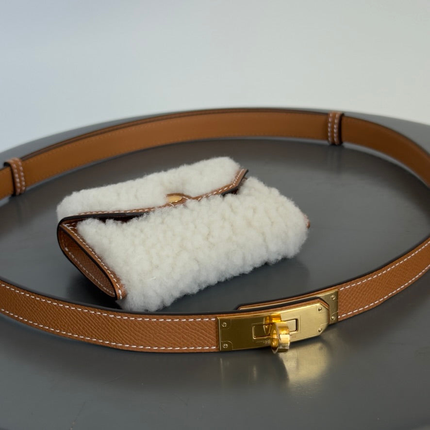 New Hermes Kelly Pocket Teddy 18 Belt - Queen May