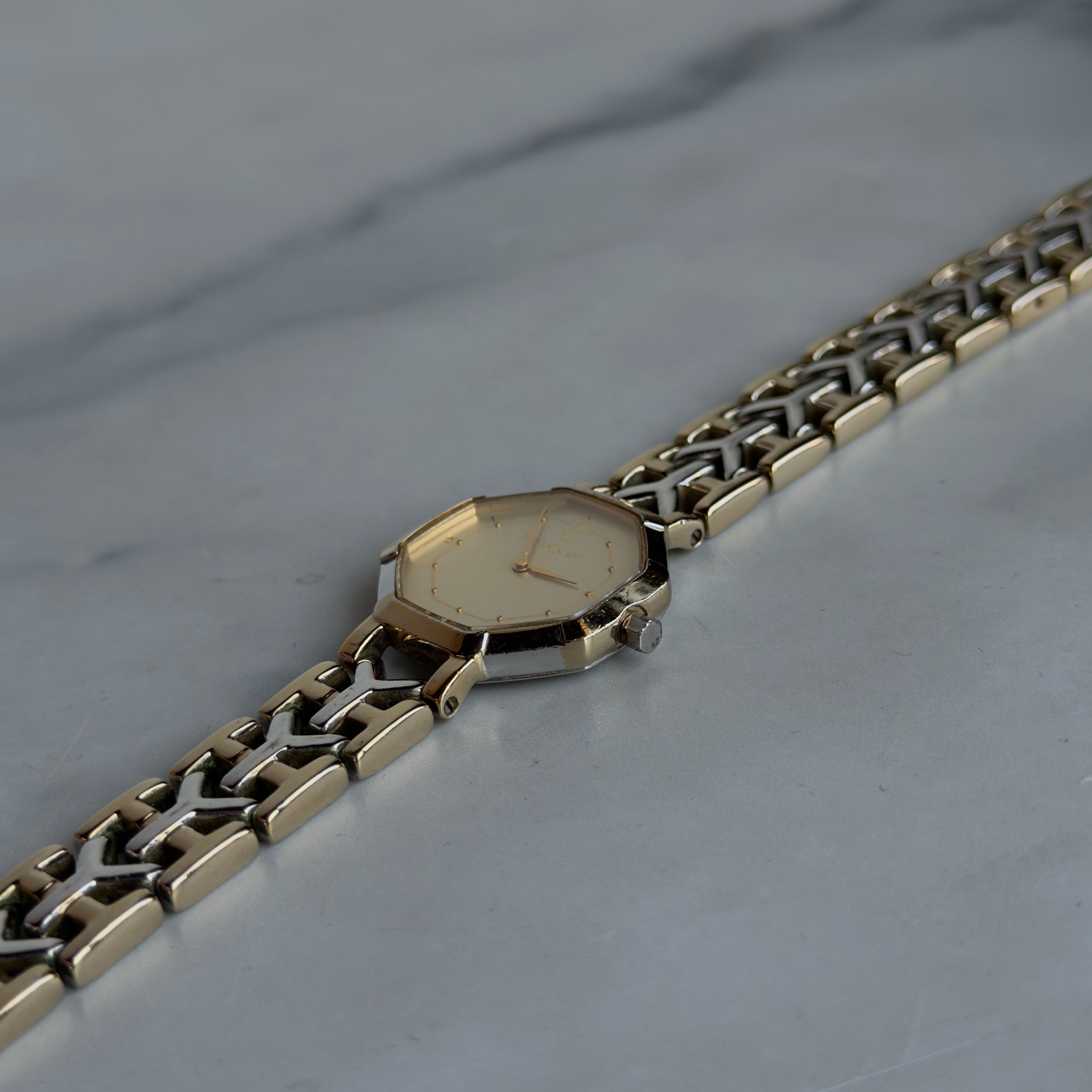 Yves Saint Laurent Octagon Two Tone Watch